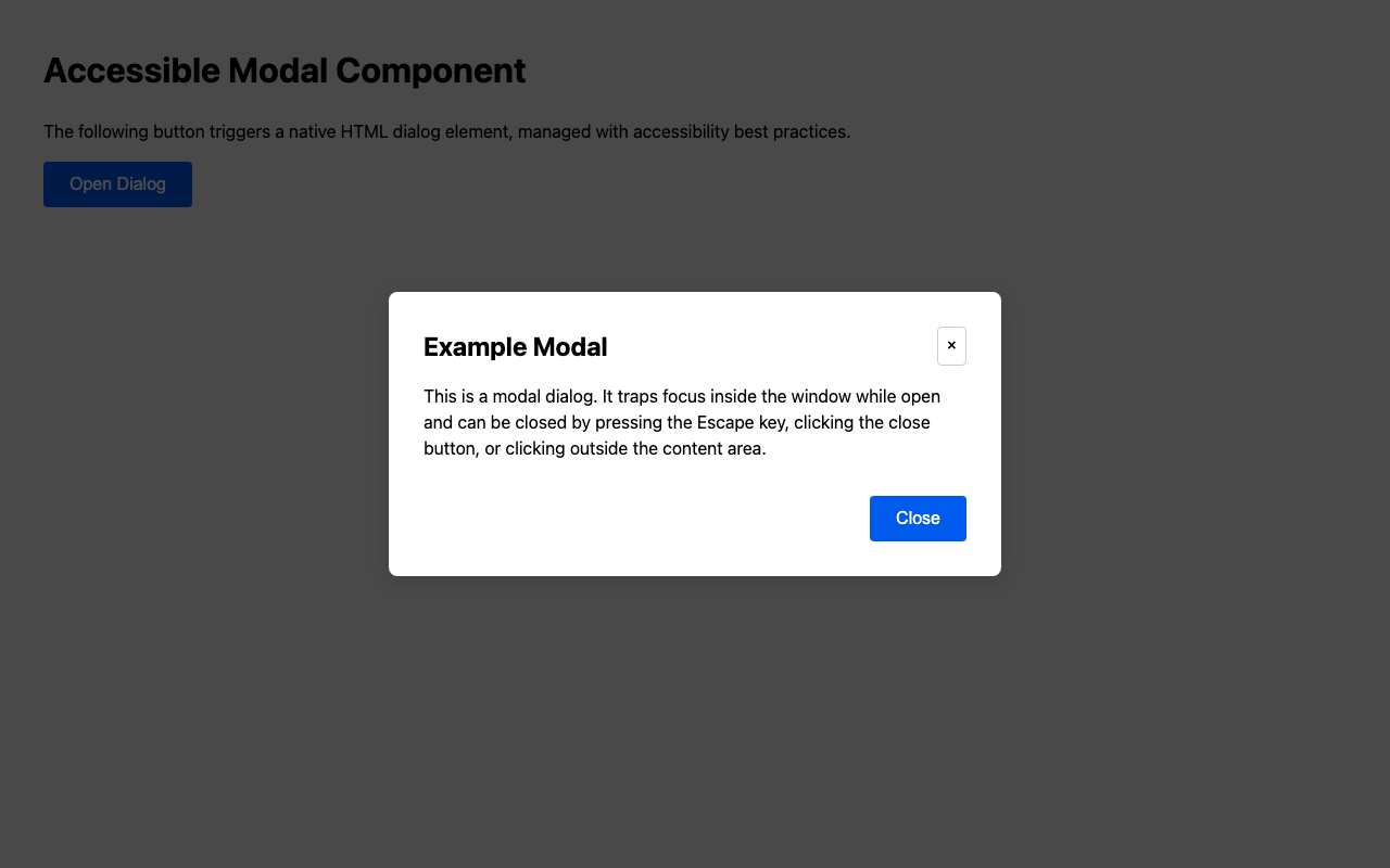 Screenshot sample 3 for modal-dialog / Gemini 3 Flash Preview