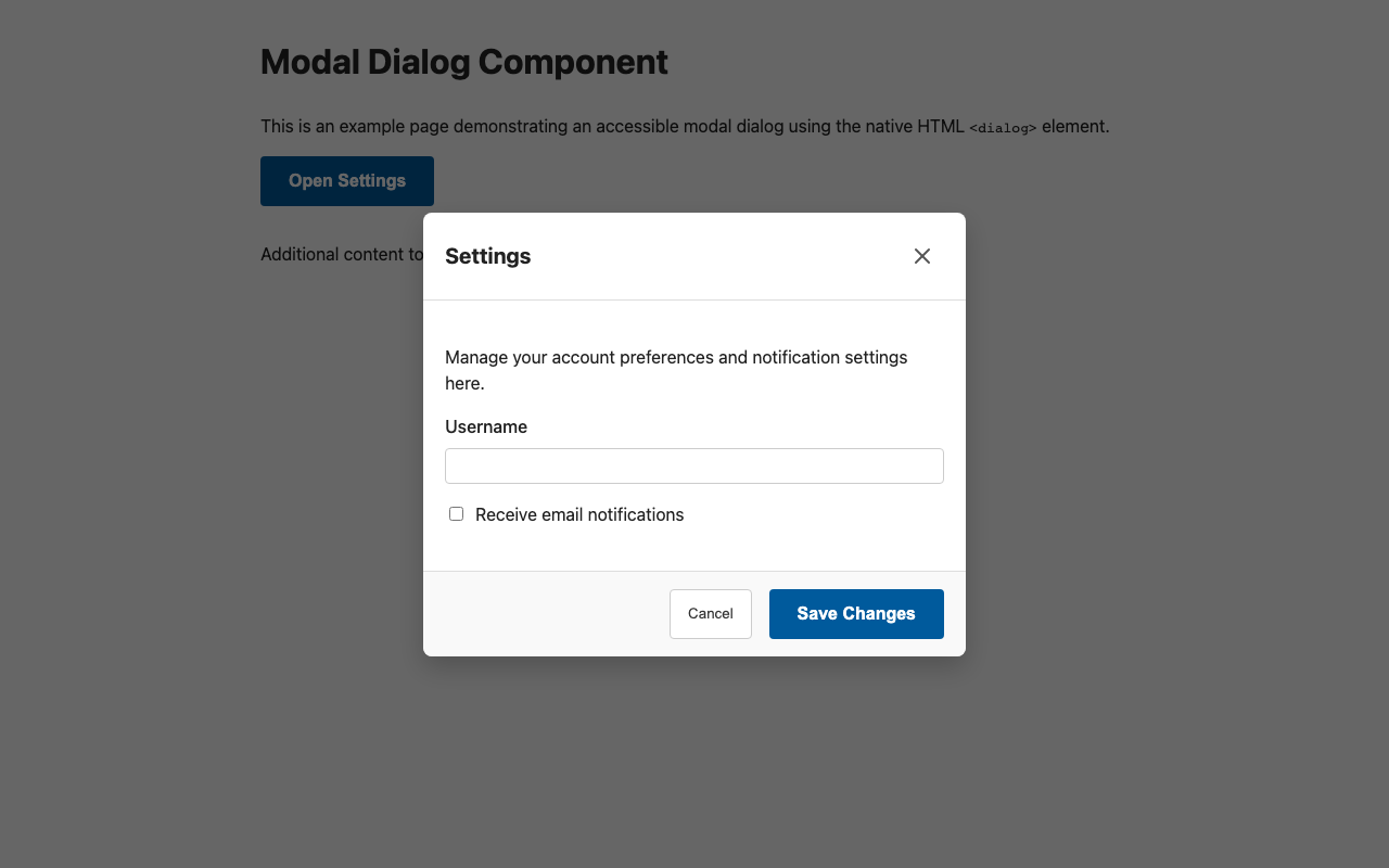Screenshot sample 0 for modal-dialog / Gemini 3 Pro Preview