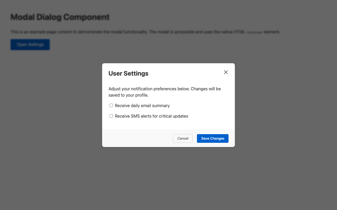 Screenshot sample 3 for modal-dialog / Gemini 3 Pro Preview