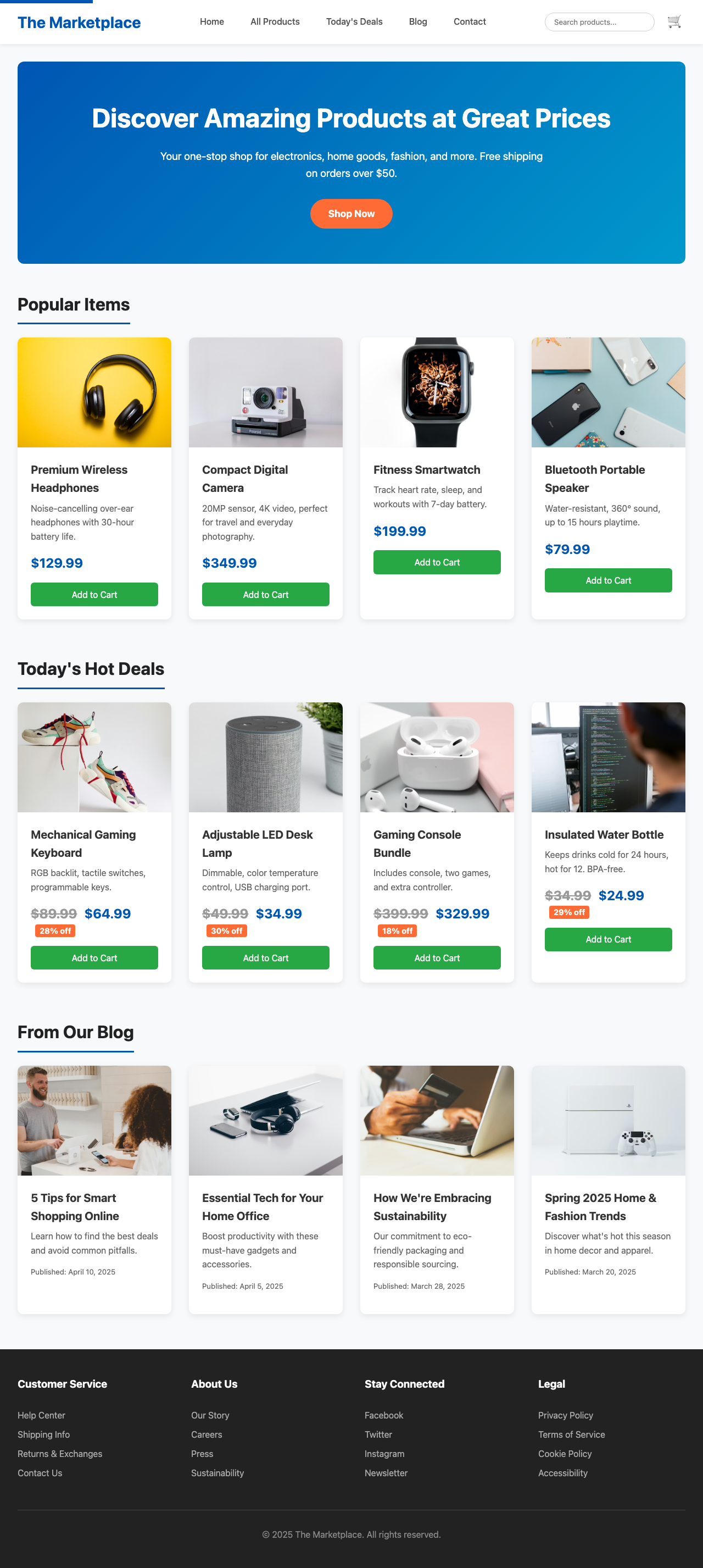 Screenshot sample 1 for shopping-home-page / DeepSeek V3.2