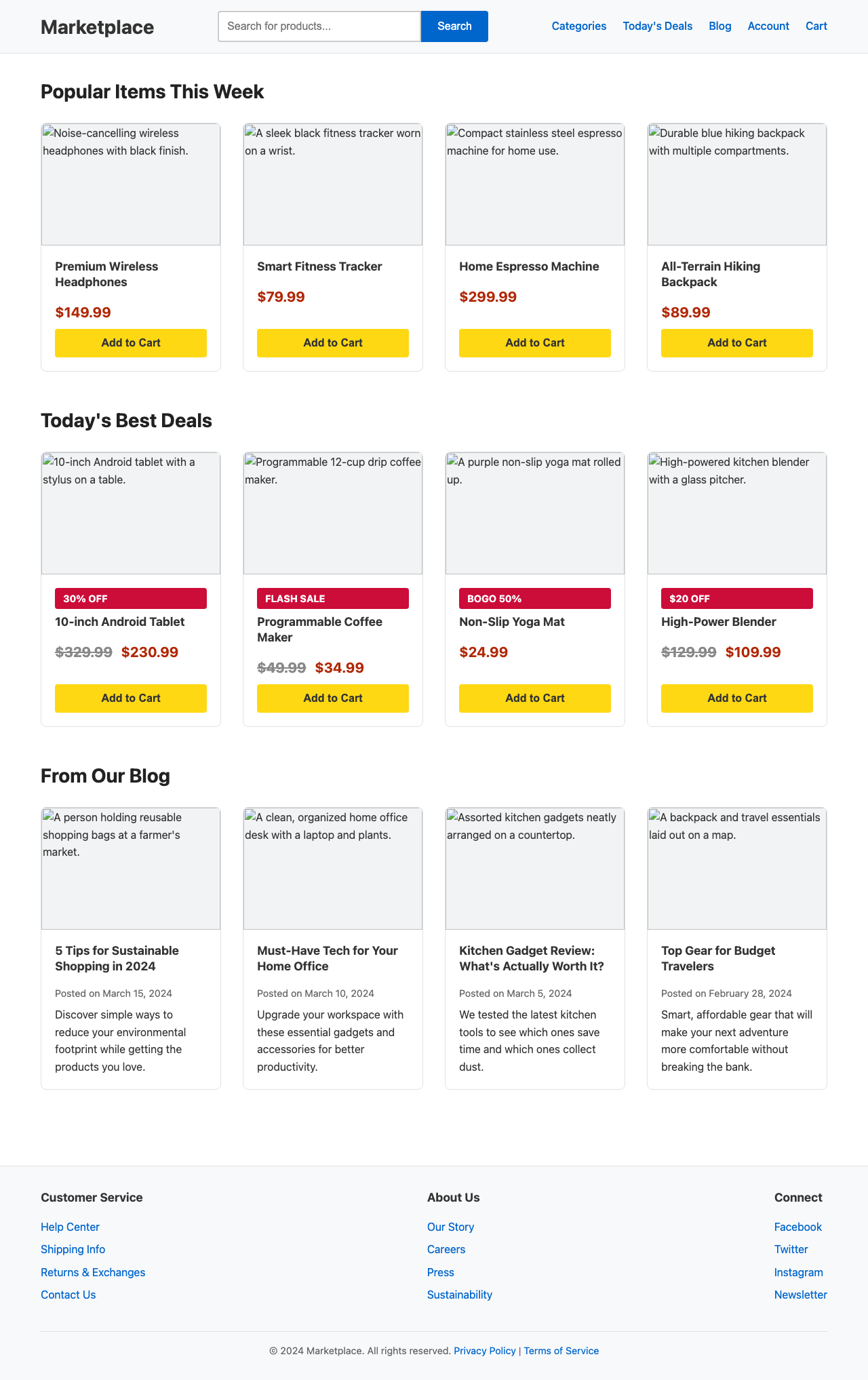 Screenshot sample 2 for shopping-home-page / DeepSeek V3.2