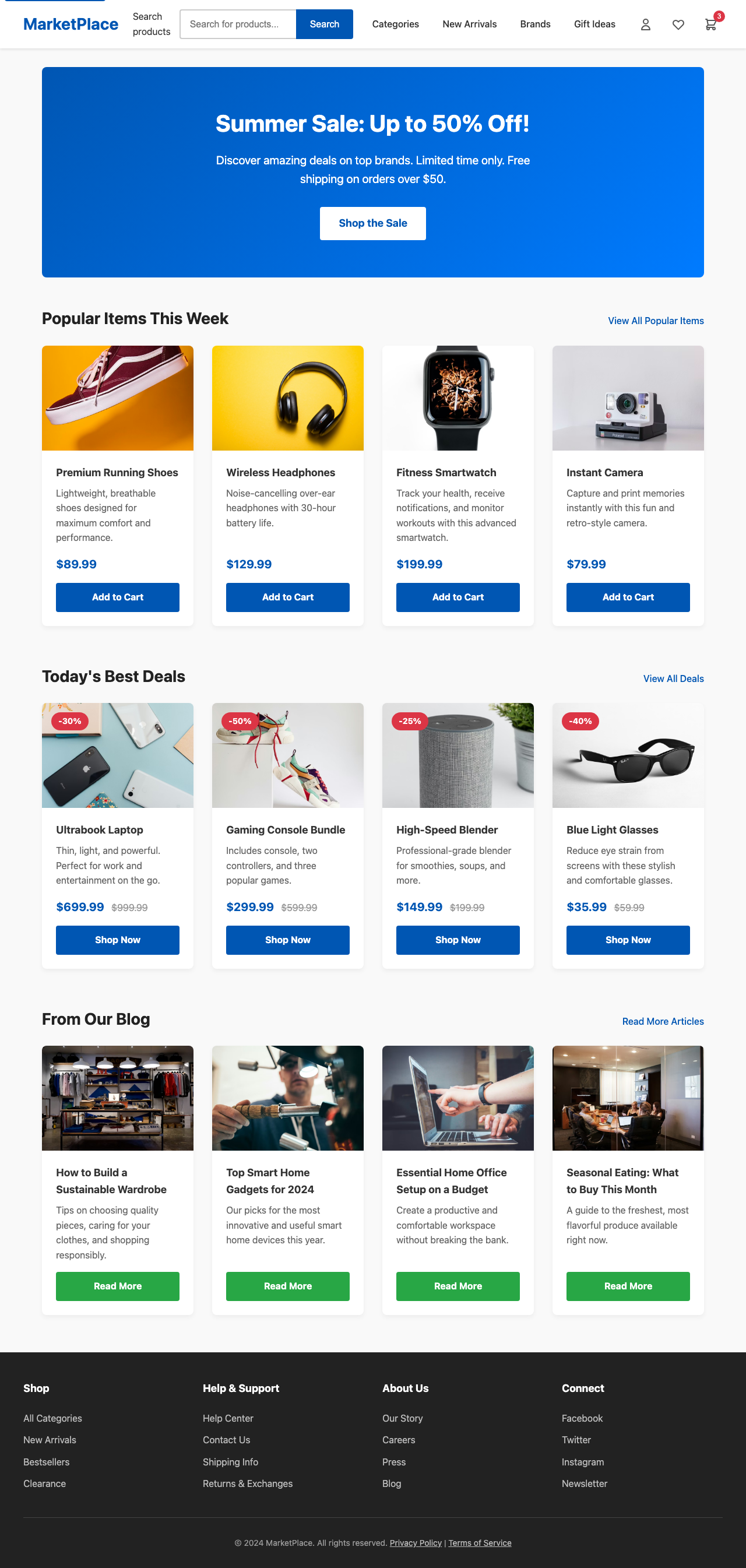 Screenshot sample 4 for shopping-home-page / DeepSeek V3.2