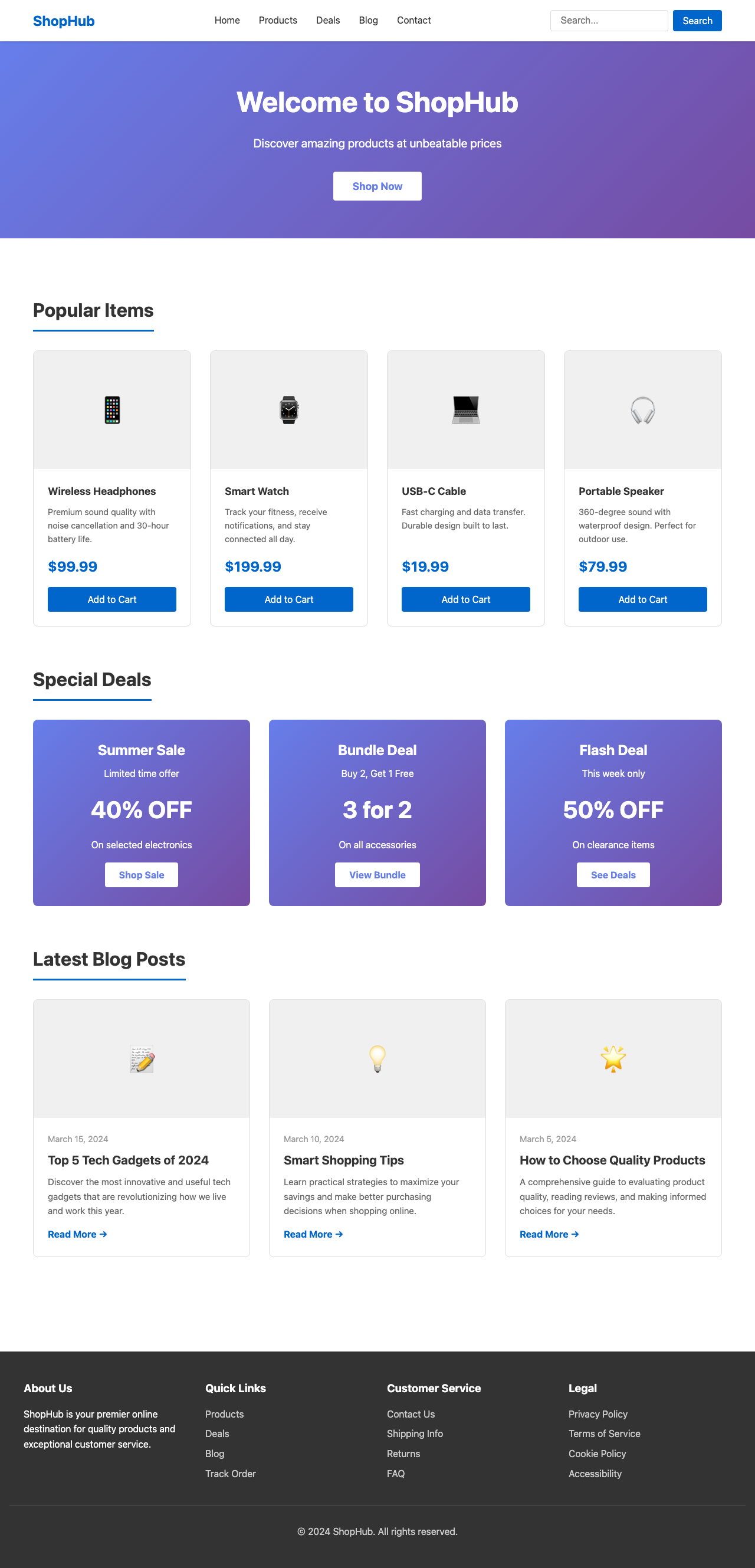 Screenshot sample 0 for shopping-home-page / Claude Haiku 4.5