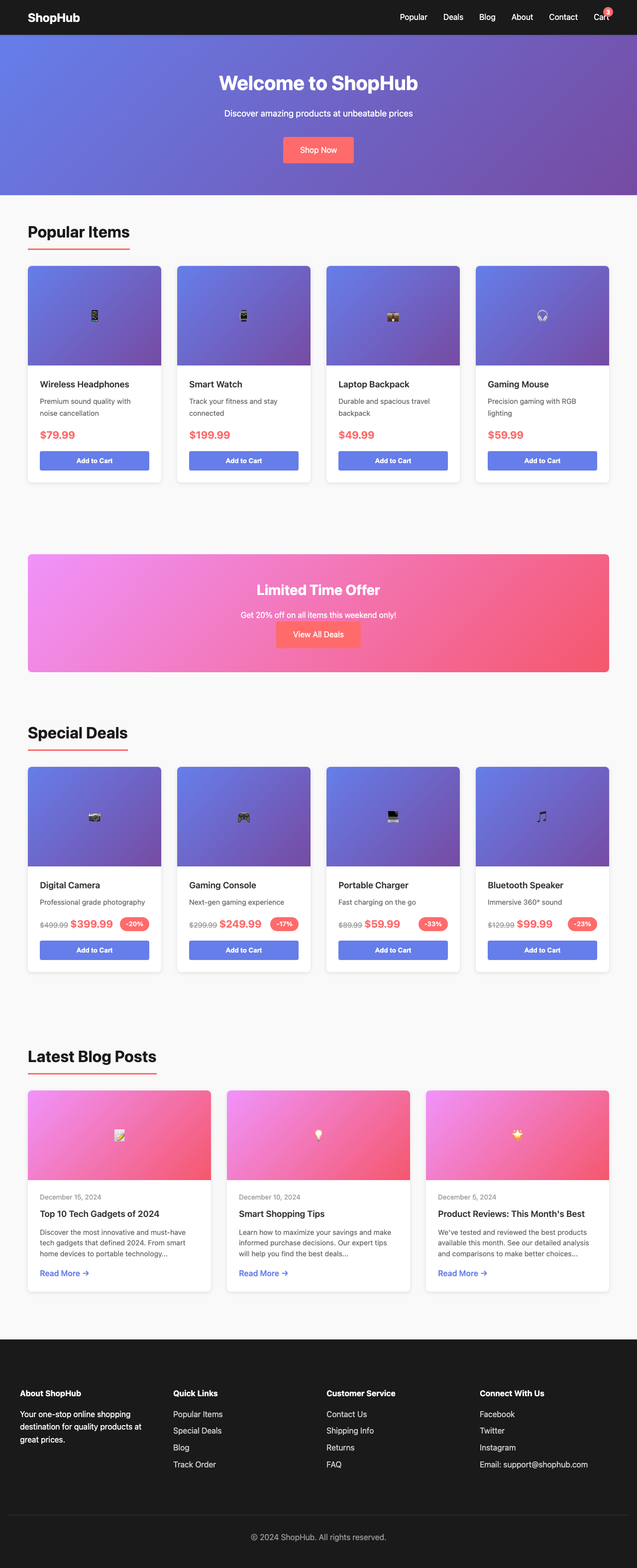 Screenshot sample 3 for shopping-home-page / Claude Haiku 4.5