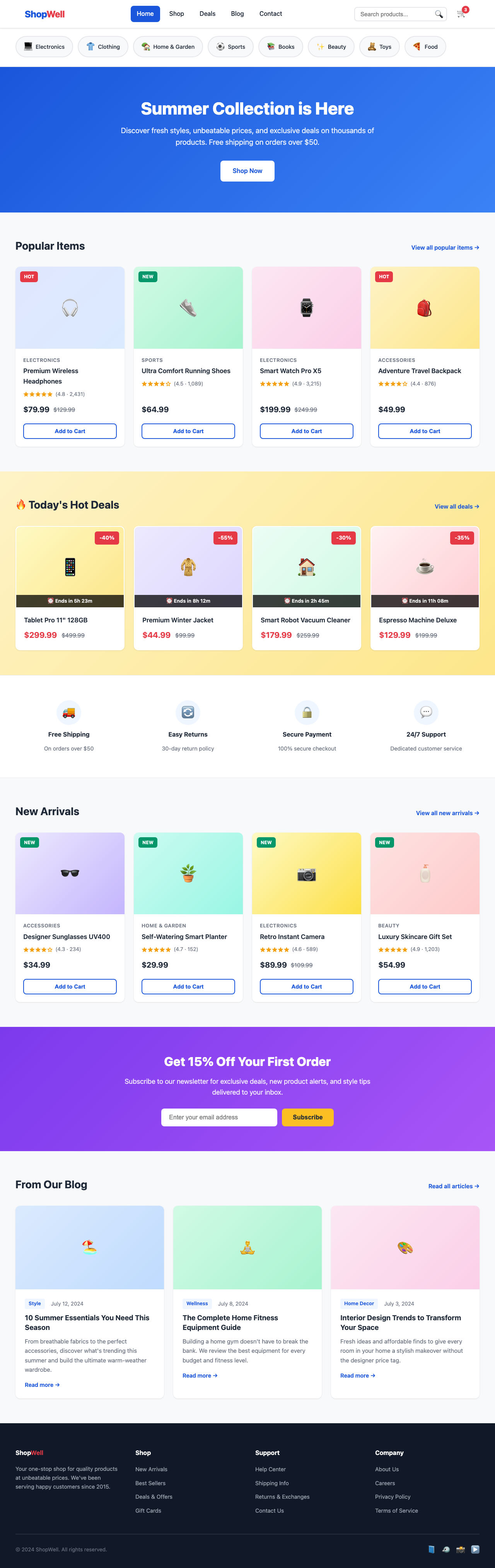 Screenshot sample 1 for shopping-home-page / Claude Opus 4.6