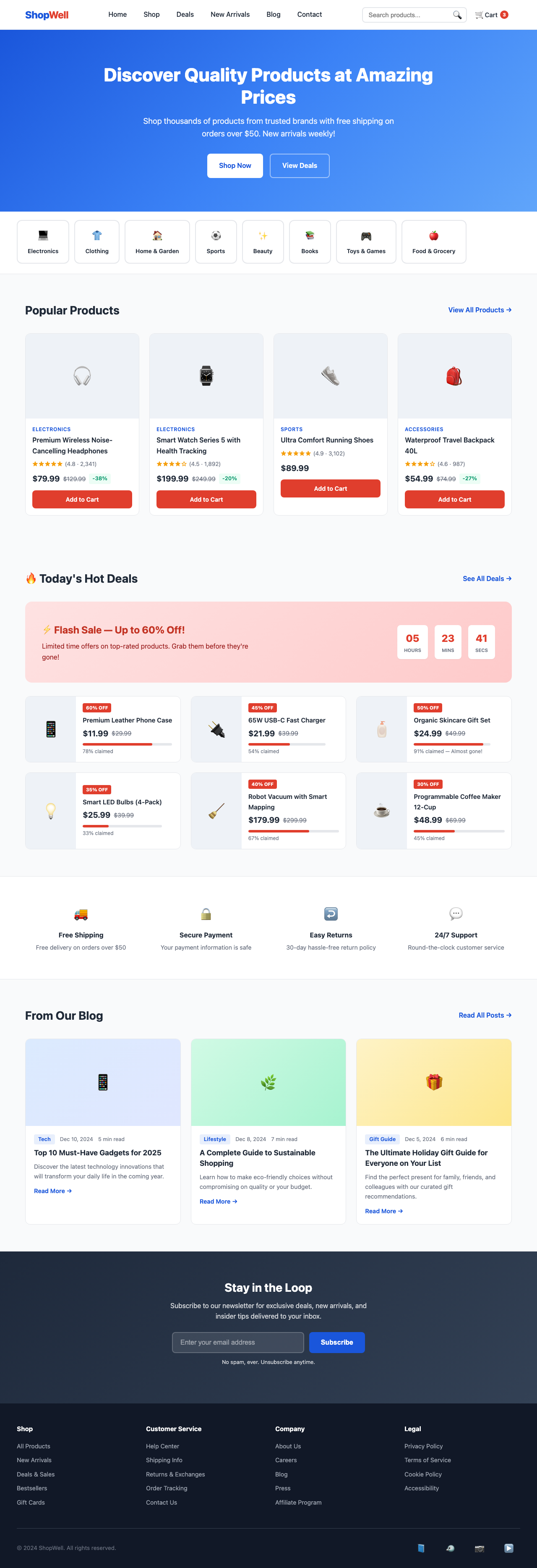 Screenshot sample 4 for shopping-home-page / Claude Opus 4.6