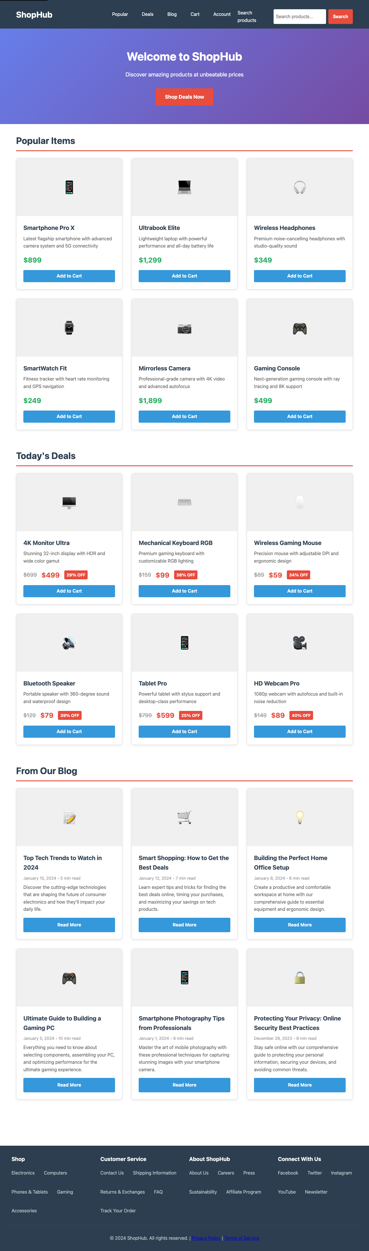 Screenshot sample 1 for shopping-home-page / Claude Sonnet 4.5