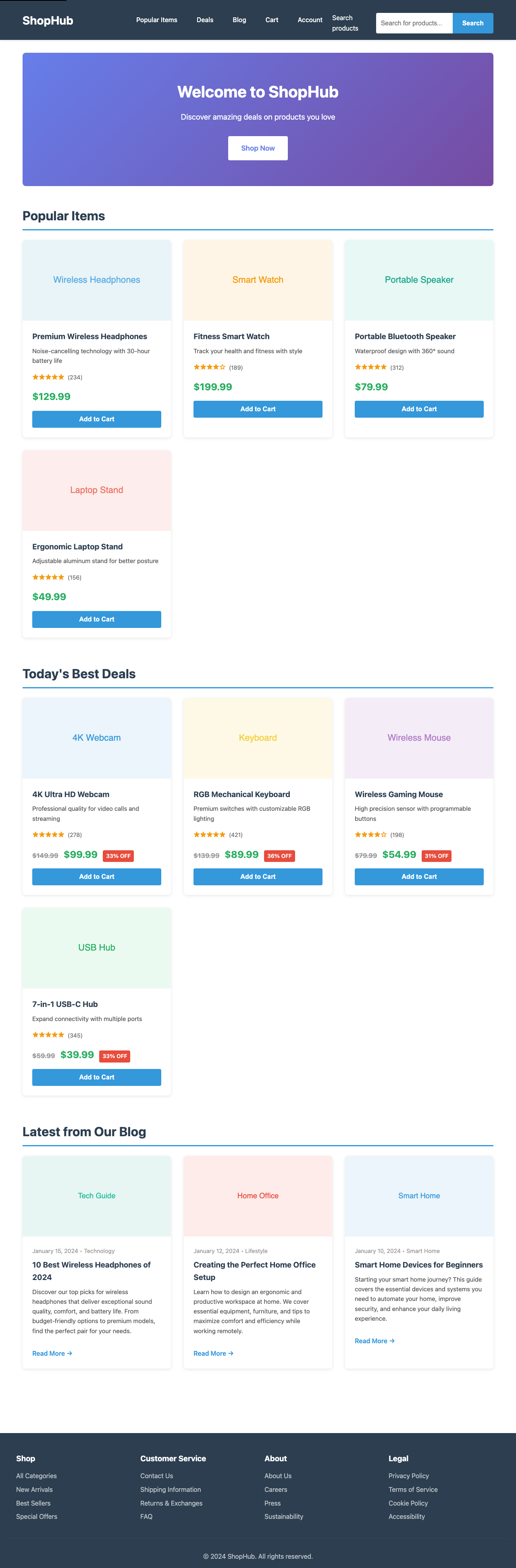 Screenshot sample 2 for shopping-home-page / Claude Sonnet 4.5