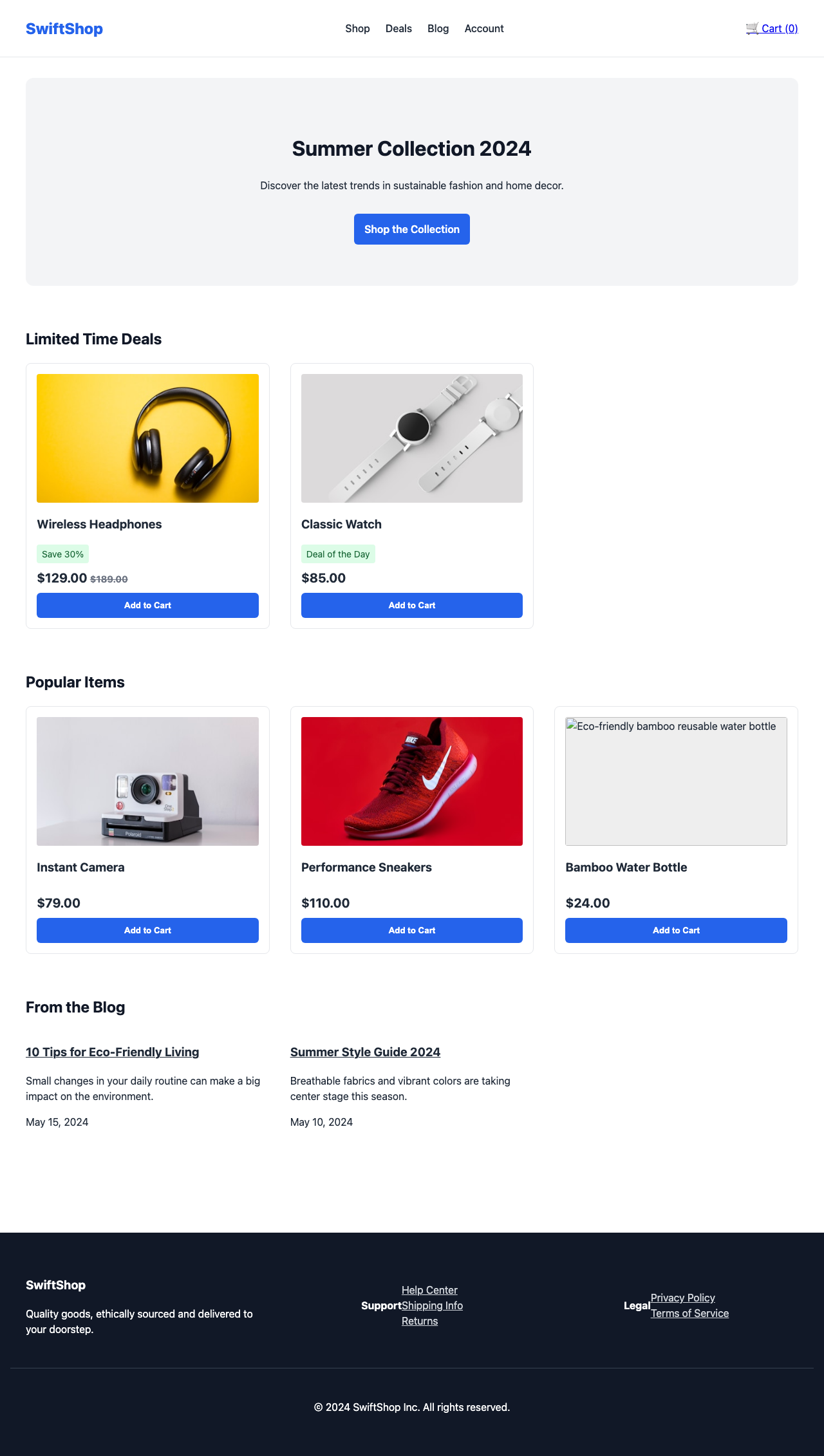 Screenshot sample 4 for shopping-home-page / Gemini 3 Flash Preview