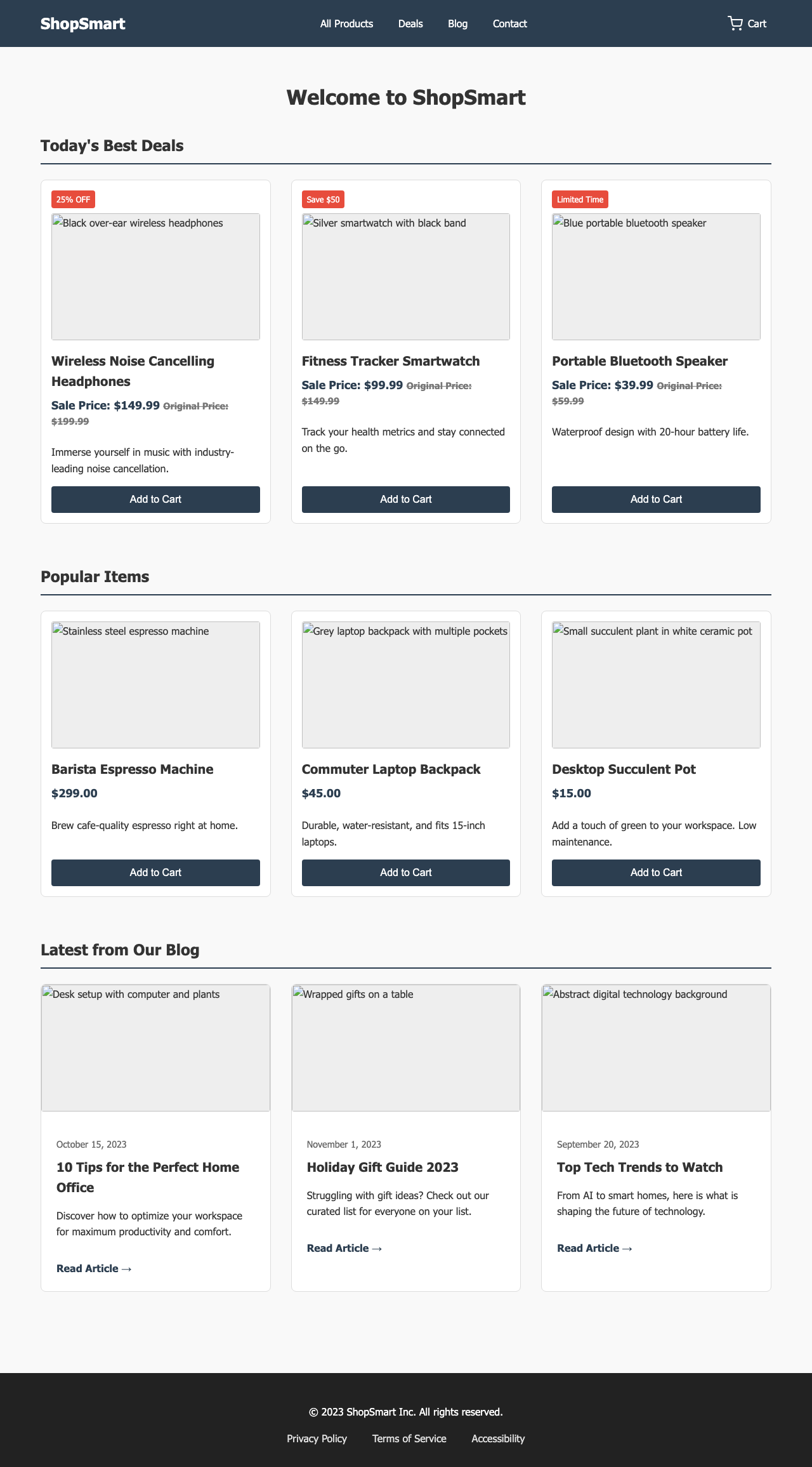 Screenshot sample 4 for shopping-home-page / Gemini 3 Pro Preview