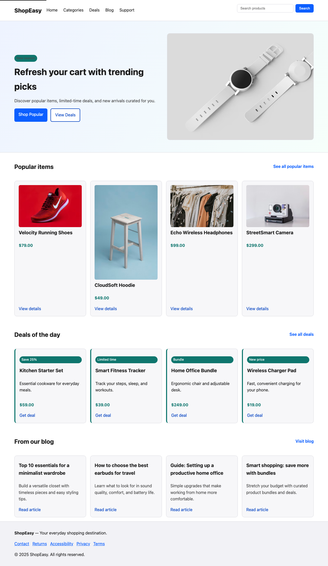 Screenshot sample 1 for shopping-home-page / GPT-5.2 Codex
