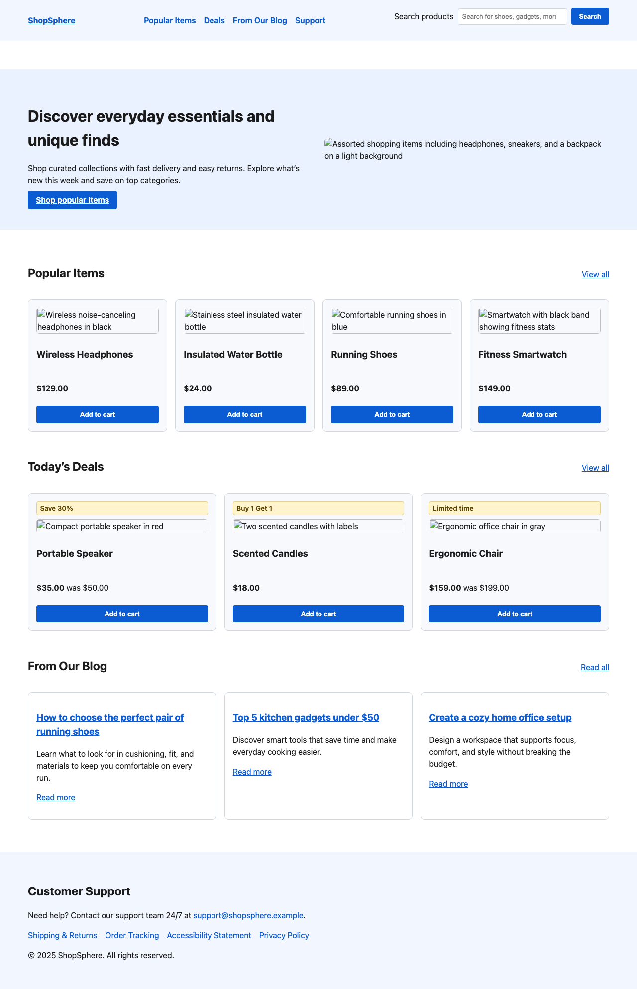 Screenshot sample 3 for shopping-home-page / GPT-5.2 Codex