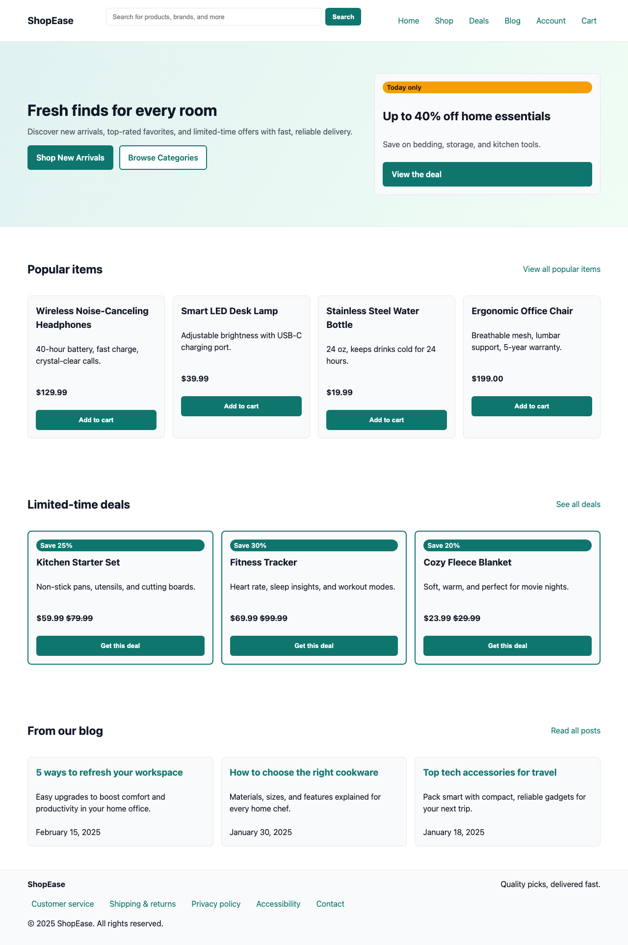 Screenshot sample 4 for shopping-home-page / GPT-5.2 Codex