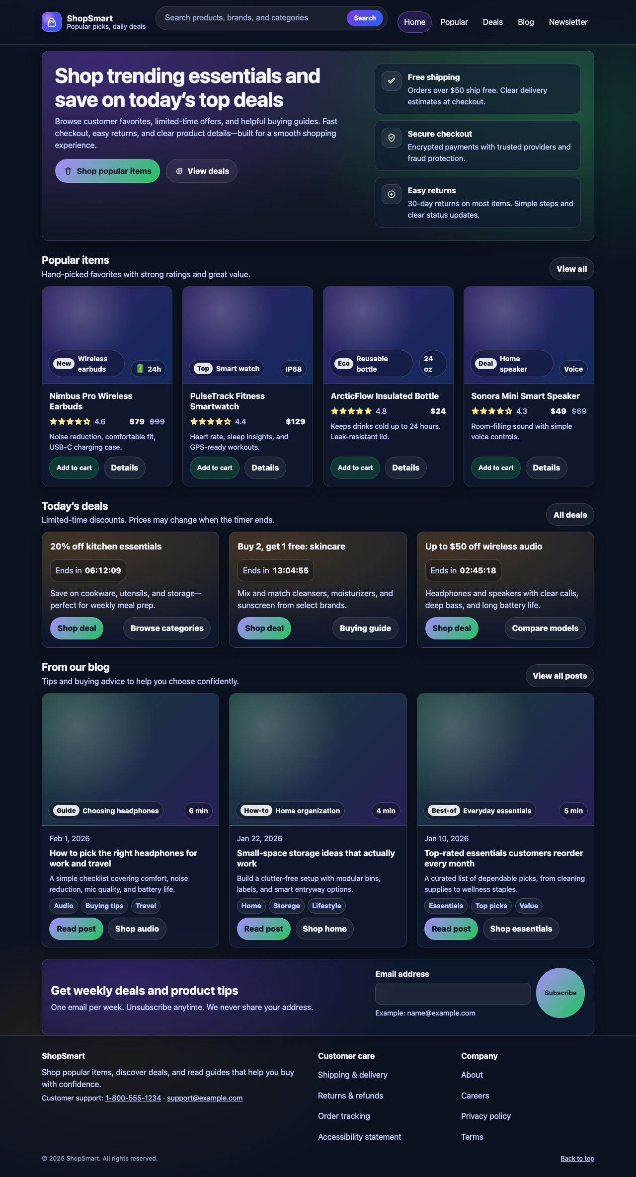 Screenshot sample 1 for shopping-home-page / GPT-5.2