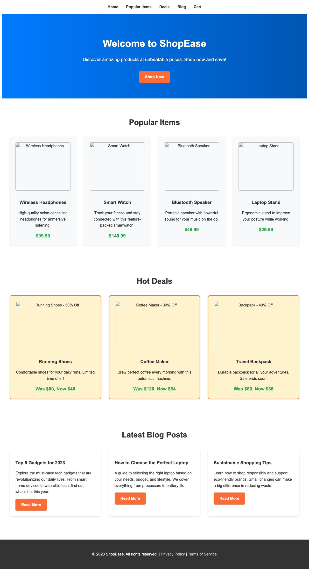 Screenshot sample 0 for shopping-home-page / Grok 4 Fast Non-Reasoning