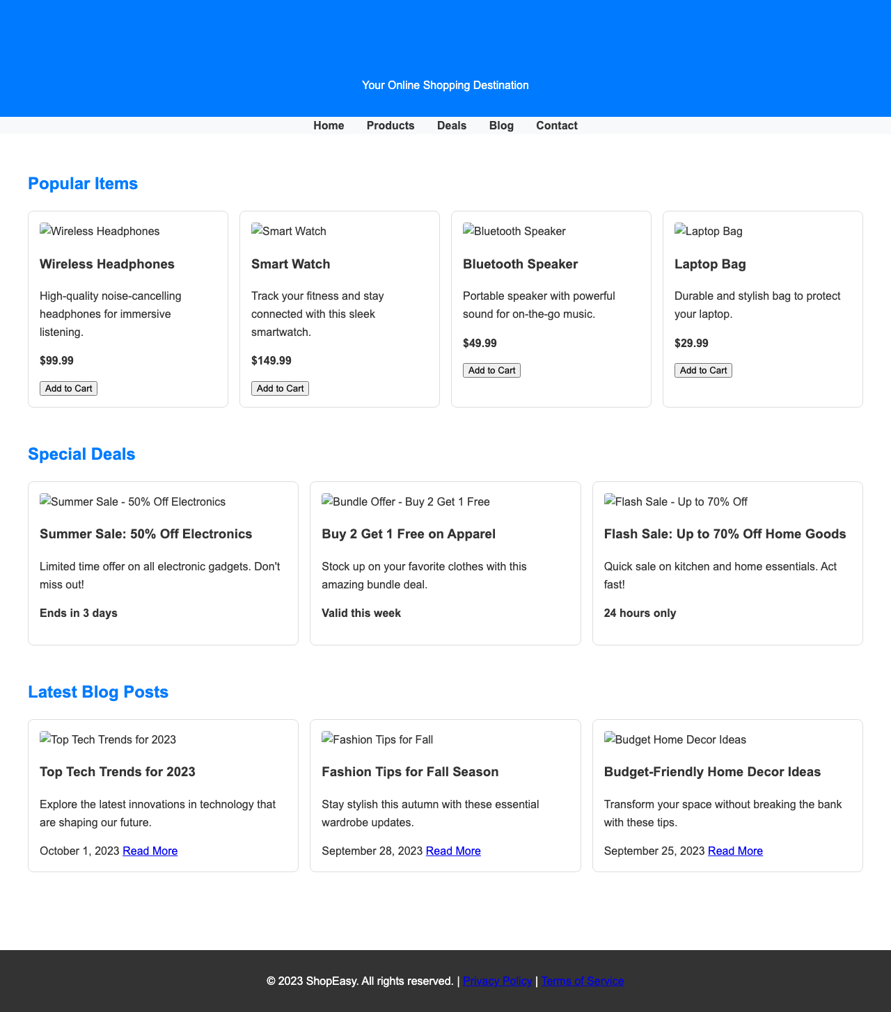 Screenshot sample 3 for shopping-home-page / Grok 4 Fast Non-Reasoning