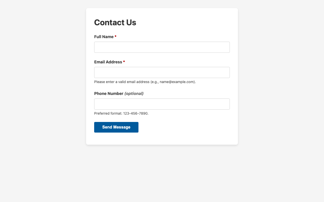 Screenshot sample 4 for simple-contact-form / DeepSeek V3.2