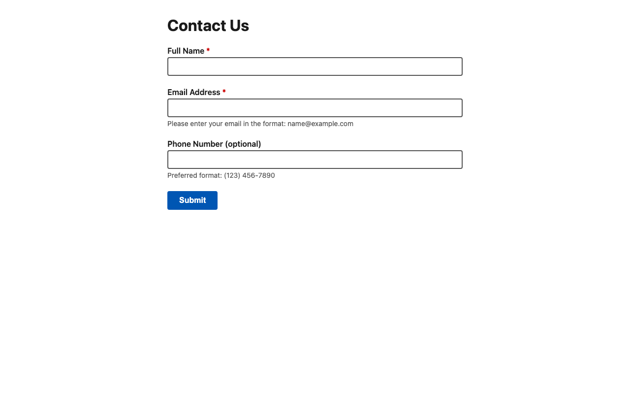 Screenshot sample 4 for simple-contact-form / Claude Opus 4.6