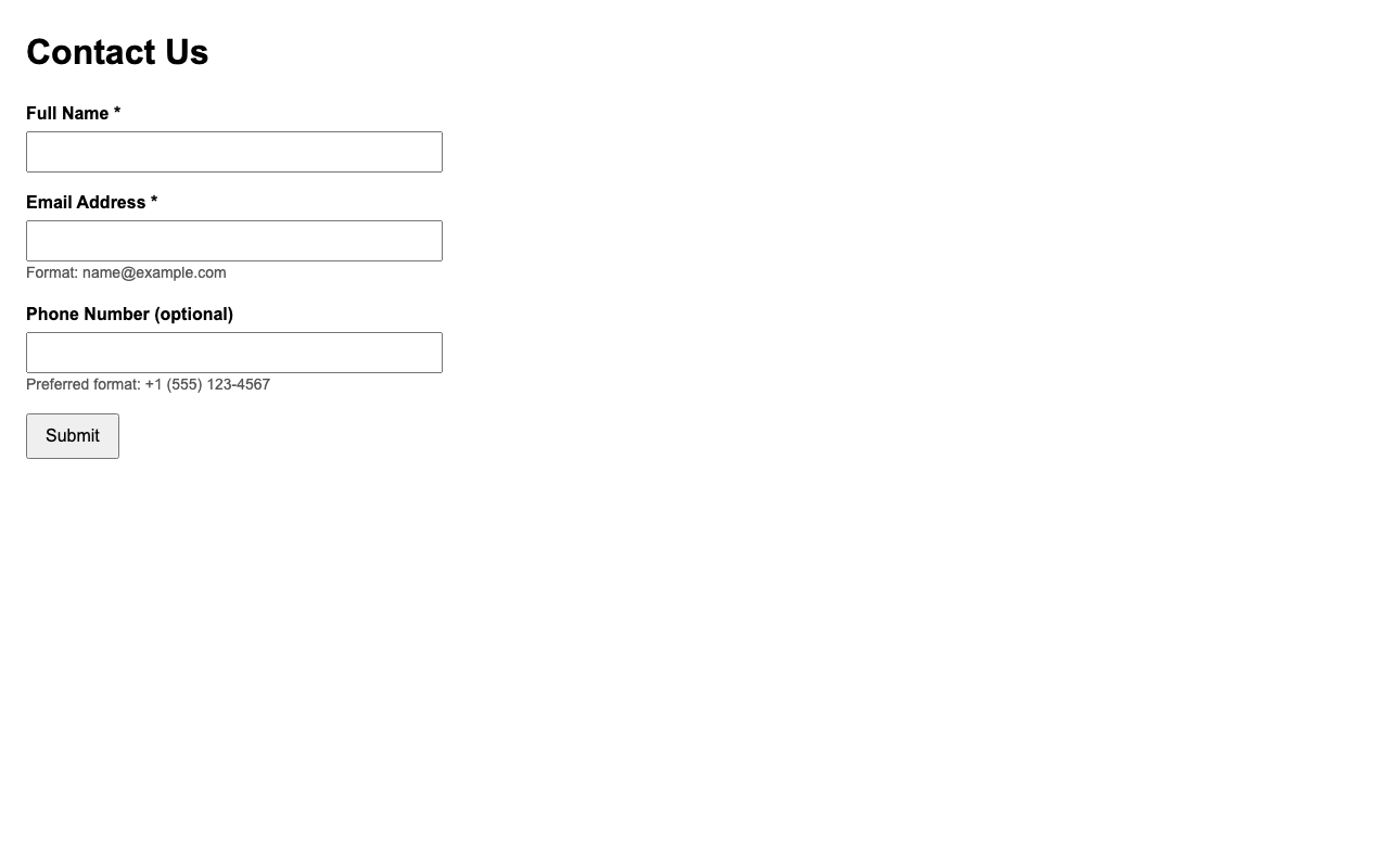 Screenshot sample 3 for simple-contact-form / GPT-5.2 Codex