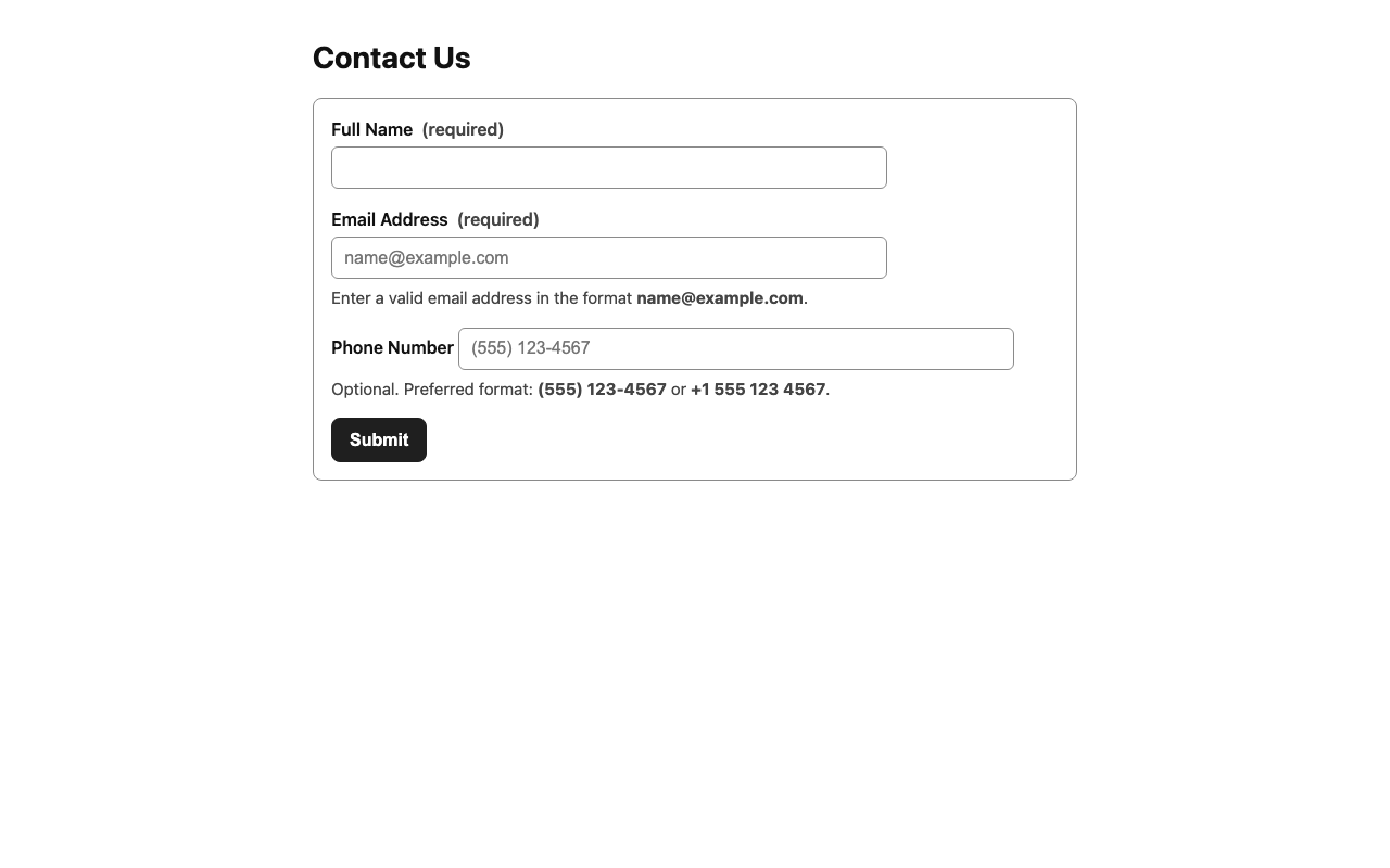 Screenshot sample 2 for simple-contact-form / GPT-5.2