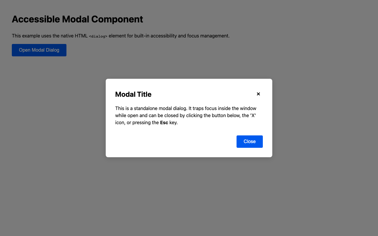 Screenshot sample 0 for modal-dialog / Gemini 3 Flash Preview