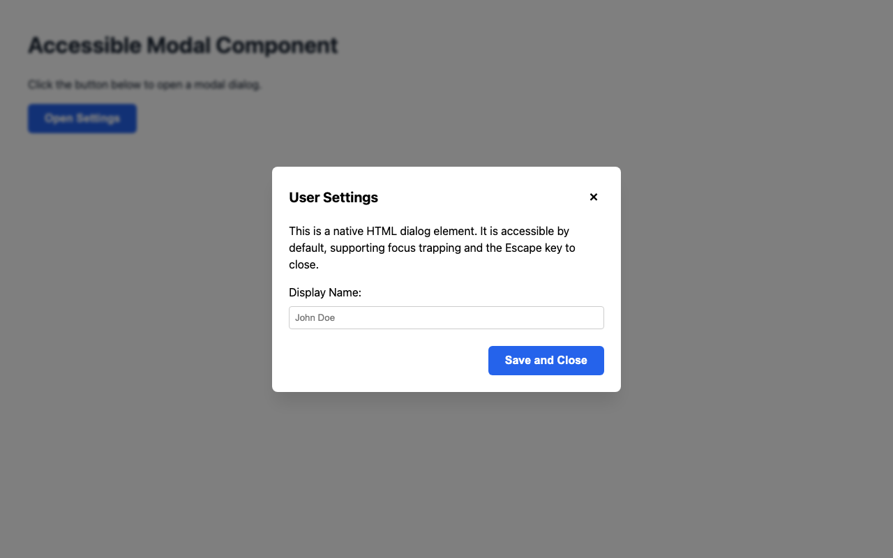 Screenshot sample 3 for modal-dialog / Gemini 3 Flash Preview