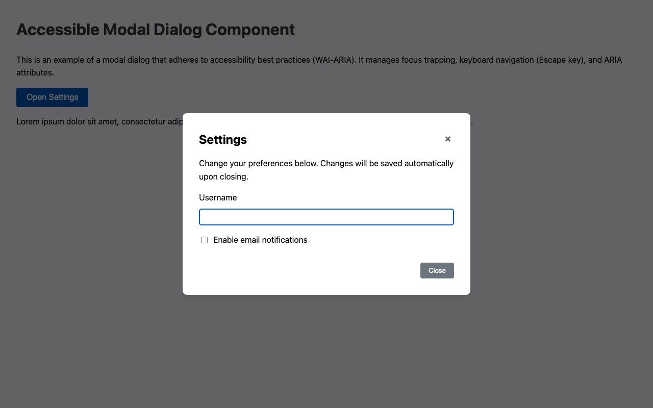 Screenshot sample 0 for modal-dialog / Gemini 3 Pro Preview