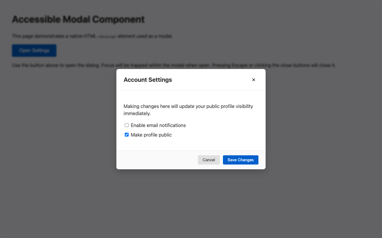 Screenshot sample 4 for modal-dialog / Gemini 3 Pro Preview