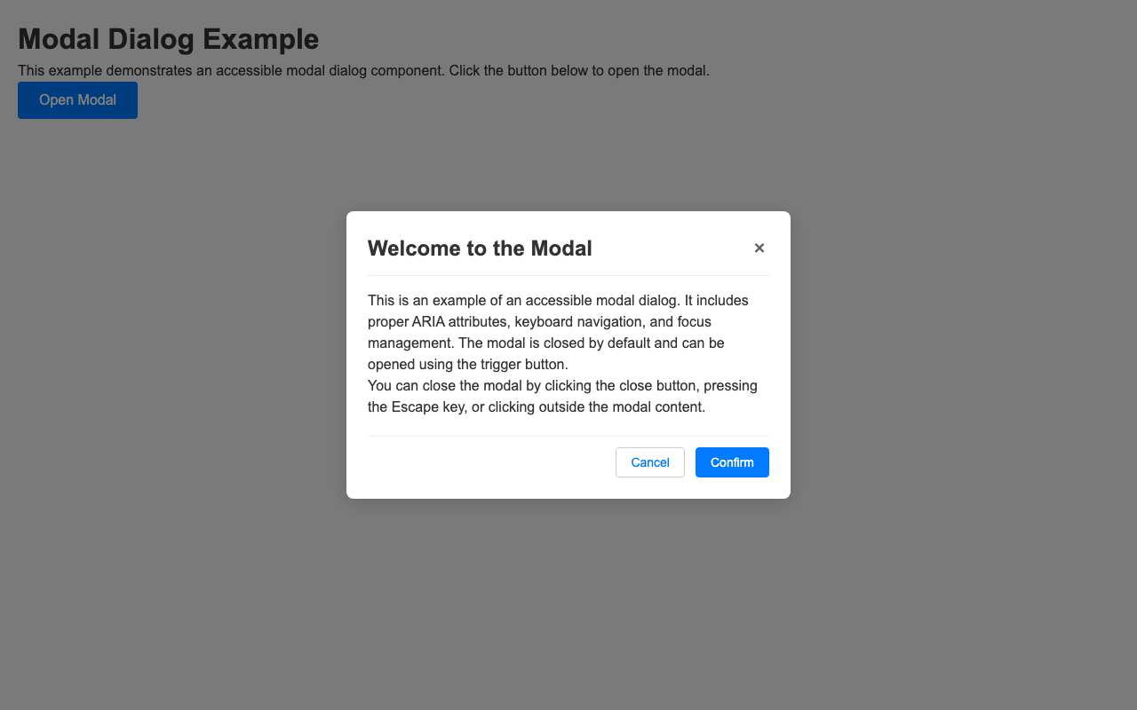 Screenshot sample 0 for modal-dialog / Grok 4 Fast Non-Reasoning