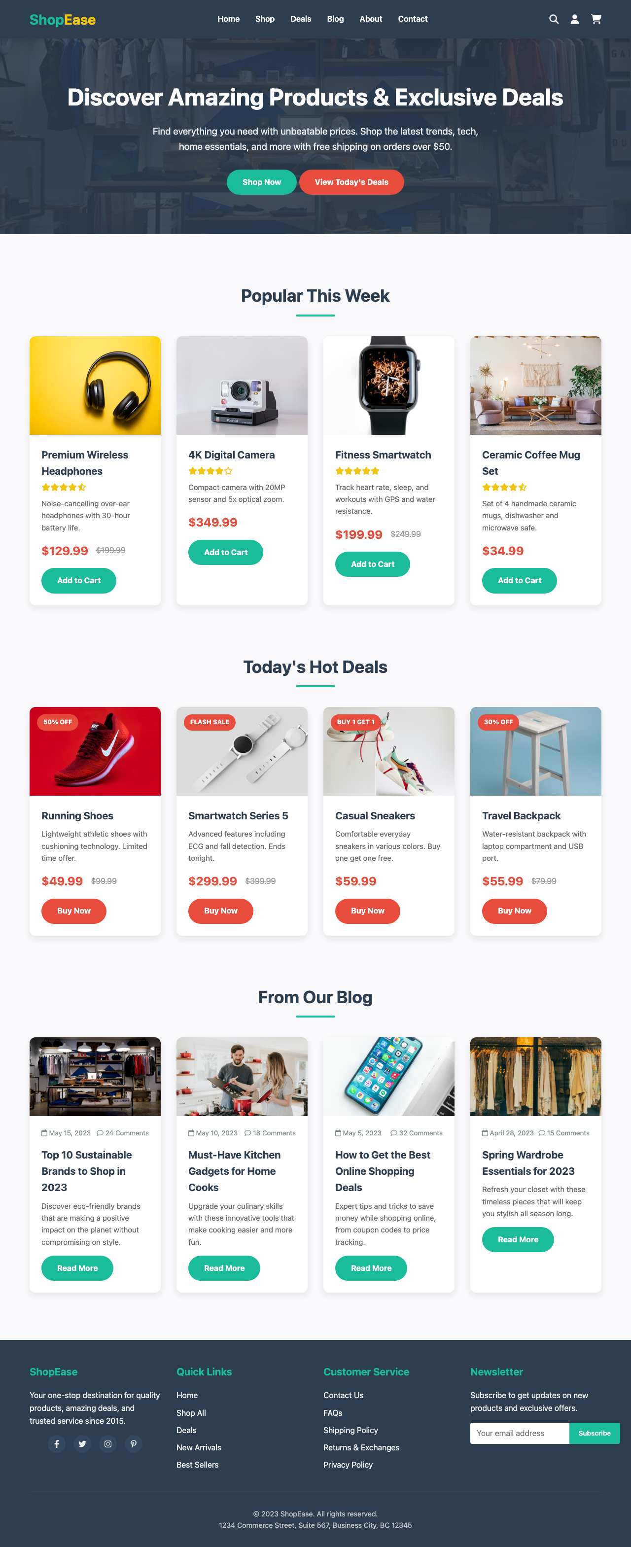Screenshot sample 0 for shopping-home-page / DeepSeek V3.2