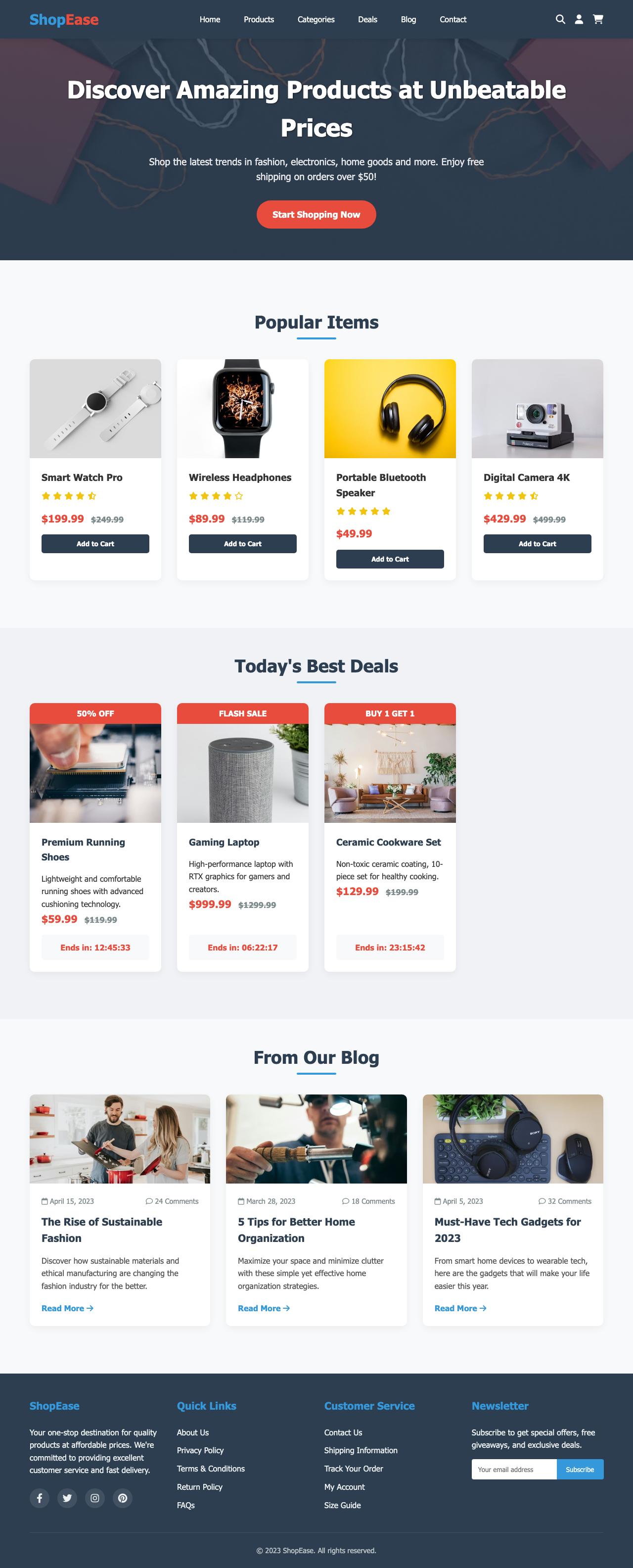Screenshot sample 3 for shopping-home-page / DeepSeek V3.2