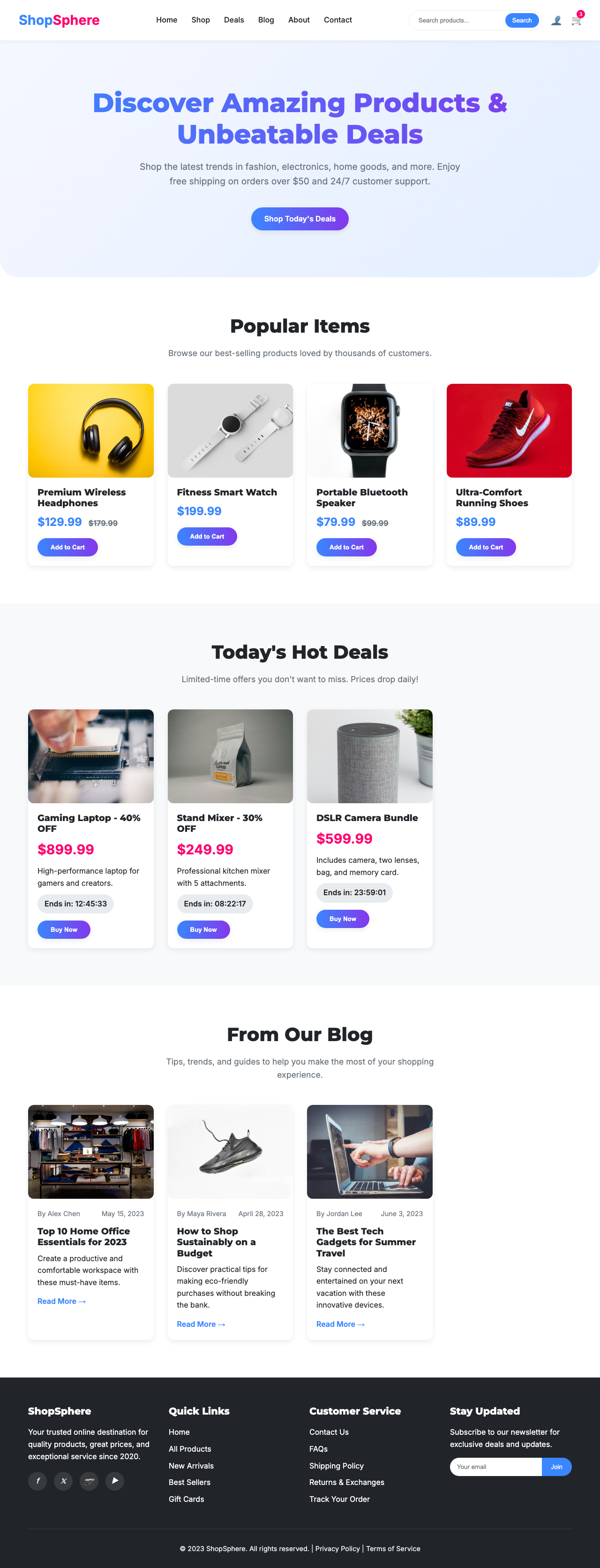 Screenshot sample 4 for shopping-home-page / DeepSeek V3.2