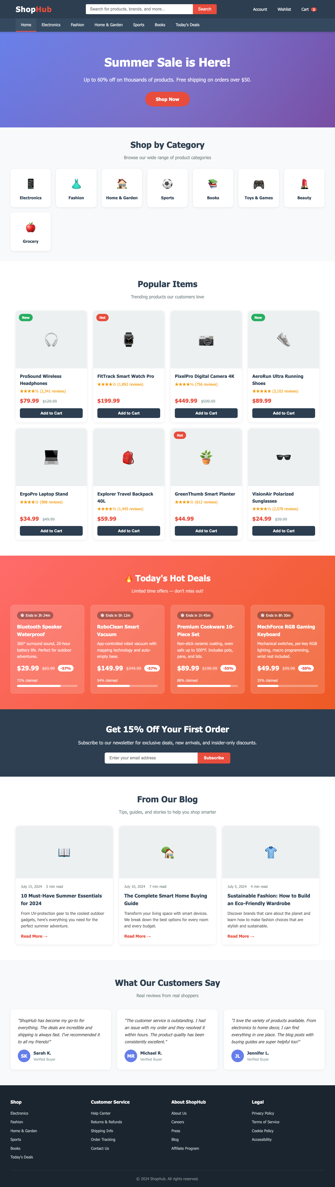 Screenshot sample 1 for shopping-home-page / Claude Opus 4.6
