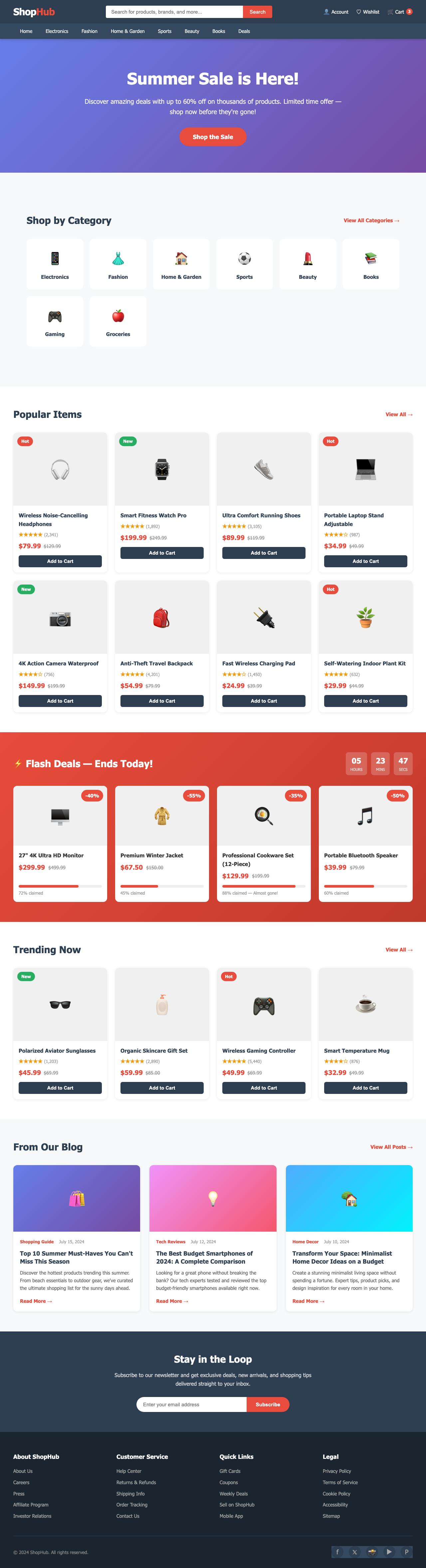Screenshot sample 3 for shopping-home-page / Claude Opus 4.6