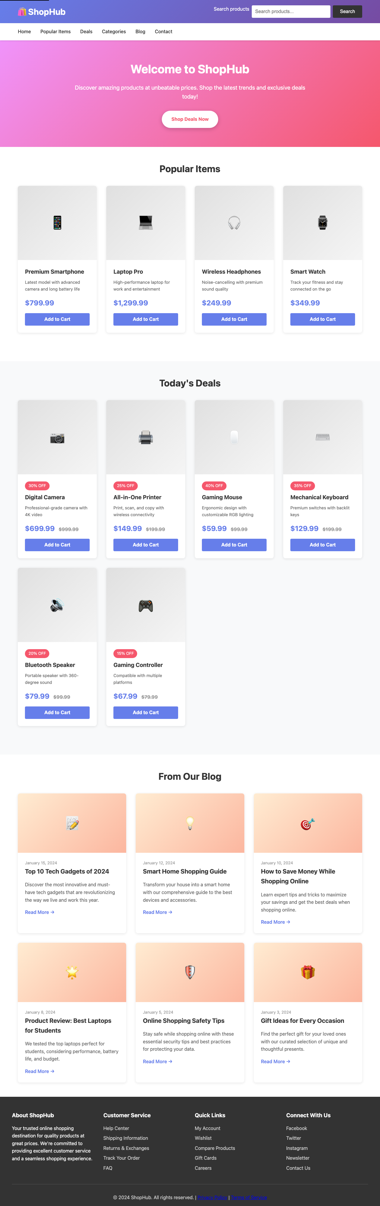 Screenshot sample 2 for shopping-home-page / Claude Sonnet 4.5