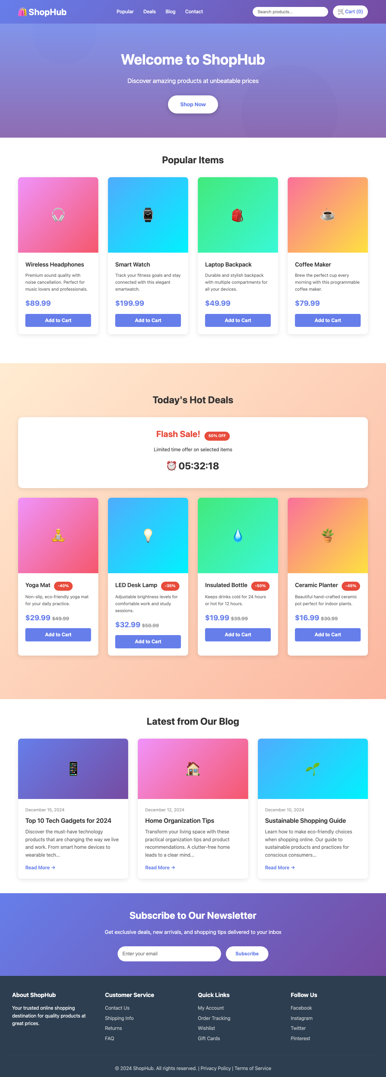 Screenshot sample 3 for shopping-home-page / Claude Sonnet 4.5