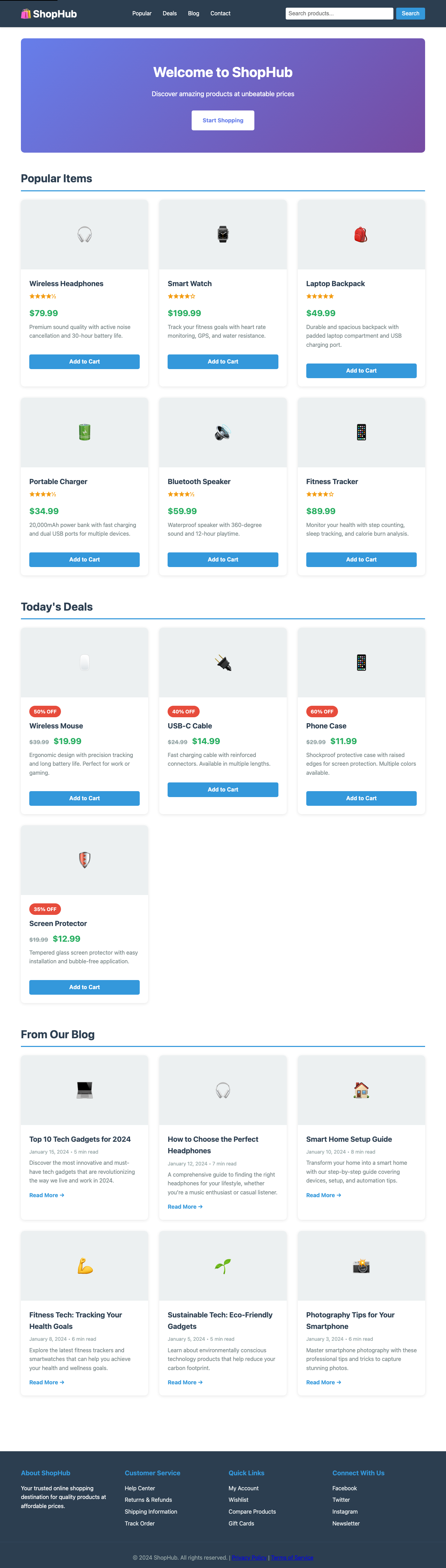 Screenshot sample 4 for shopping-home-page / Claude Sonnet 4.5