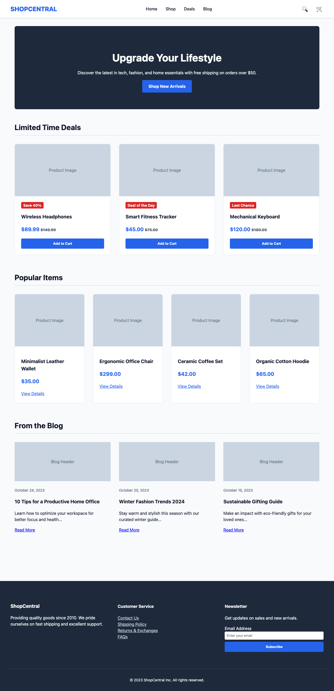 Screenshot sample 1 for shopping-home-page / Gemini 3 Flash Preview