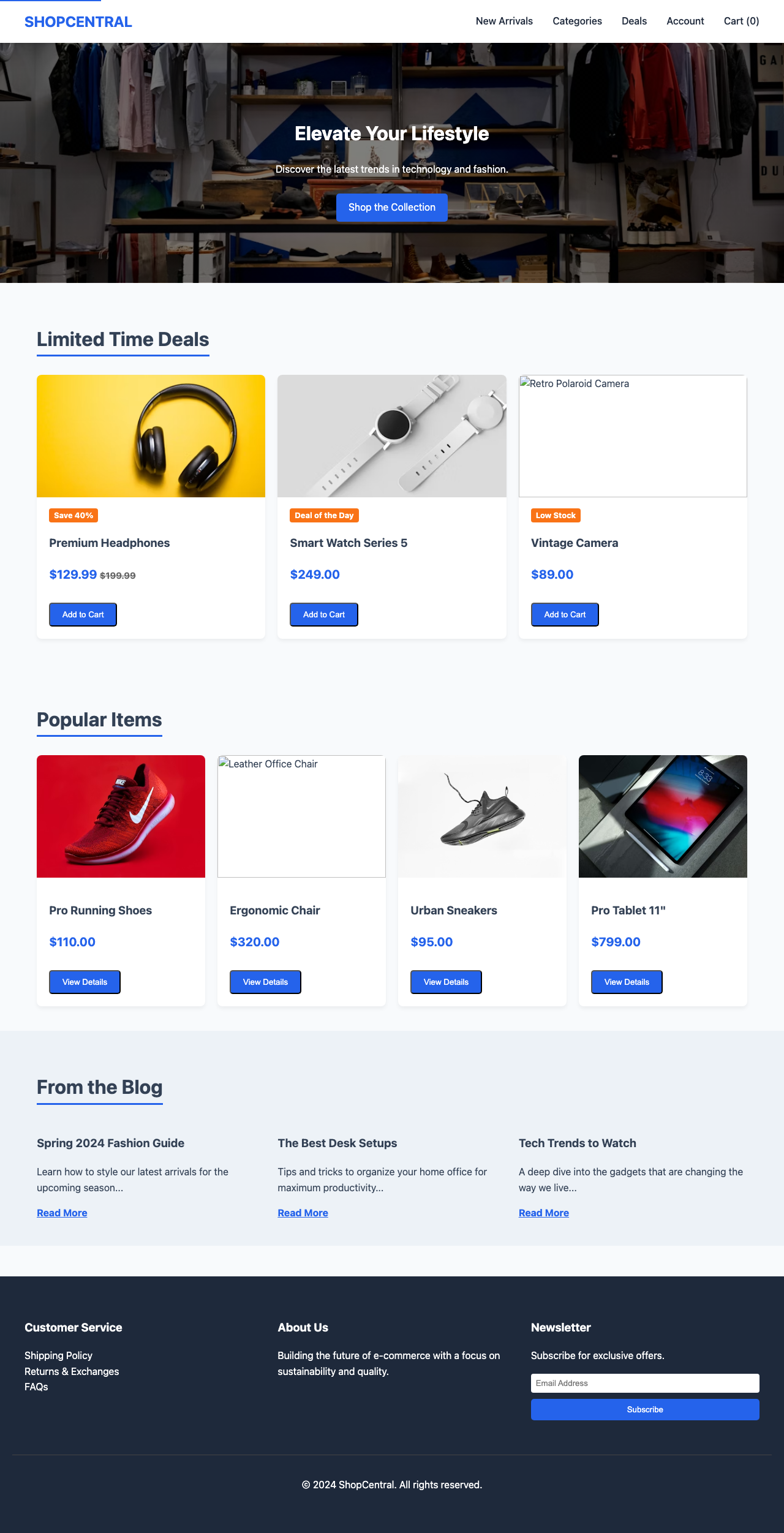 Screenshot sample 2 for shopping-home-page / Gemini 3 Flash Preview