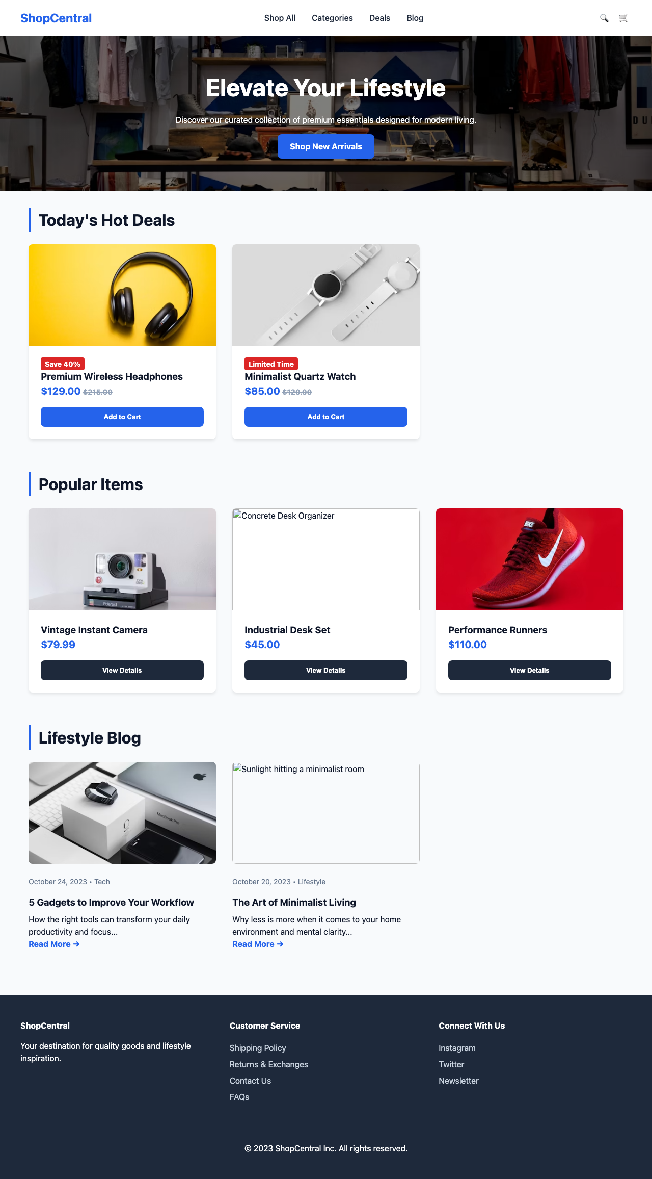 Screenshot sample 4 for shopping-home-page / Gemini 3 Flash Preview