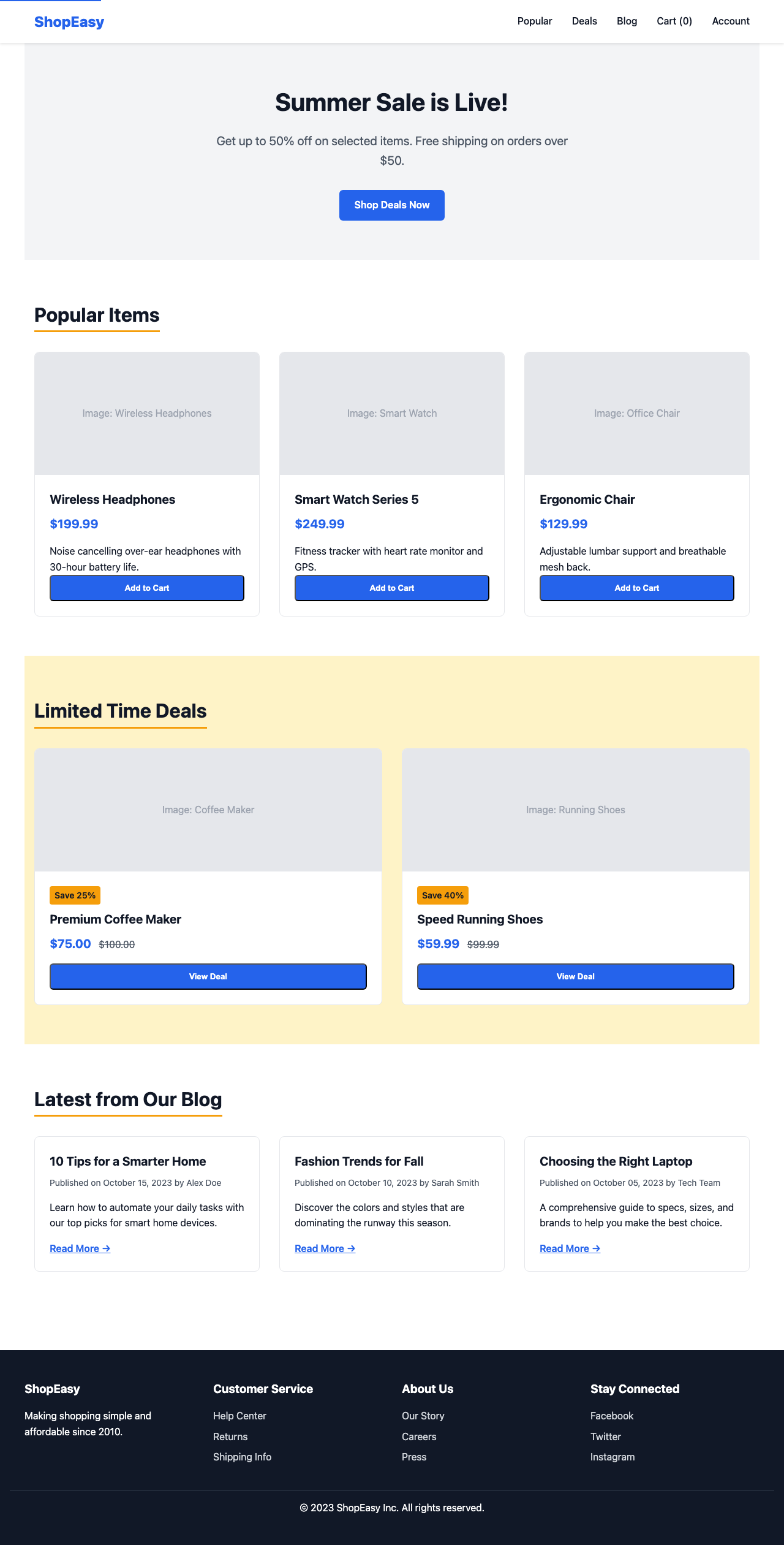Screenshot sample 3 for shopping-home-page / Gemini 3 Pro Preview