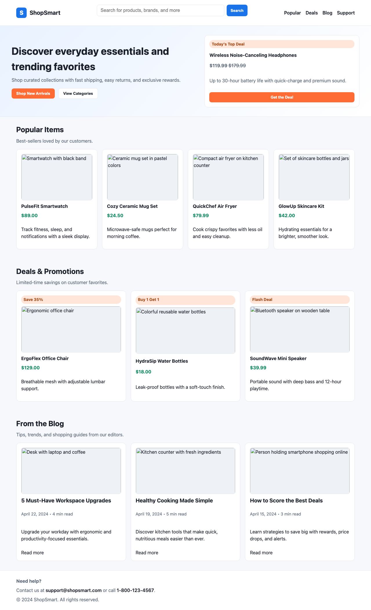Screenshot sample 2 for shopping-home-page / GPT-5.2 Codex