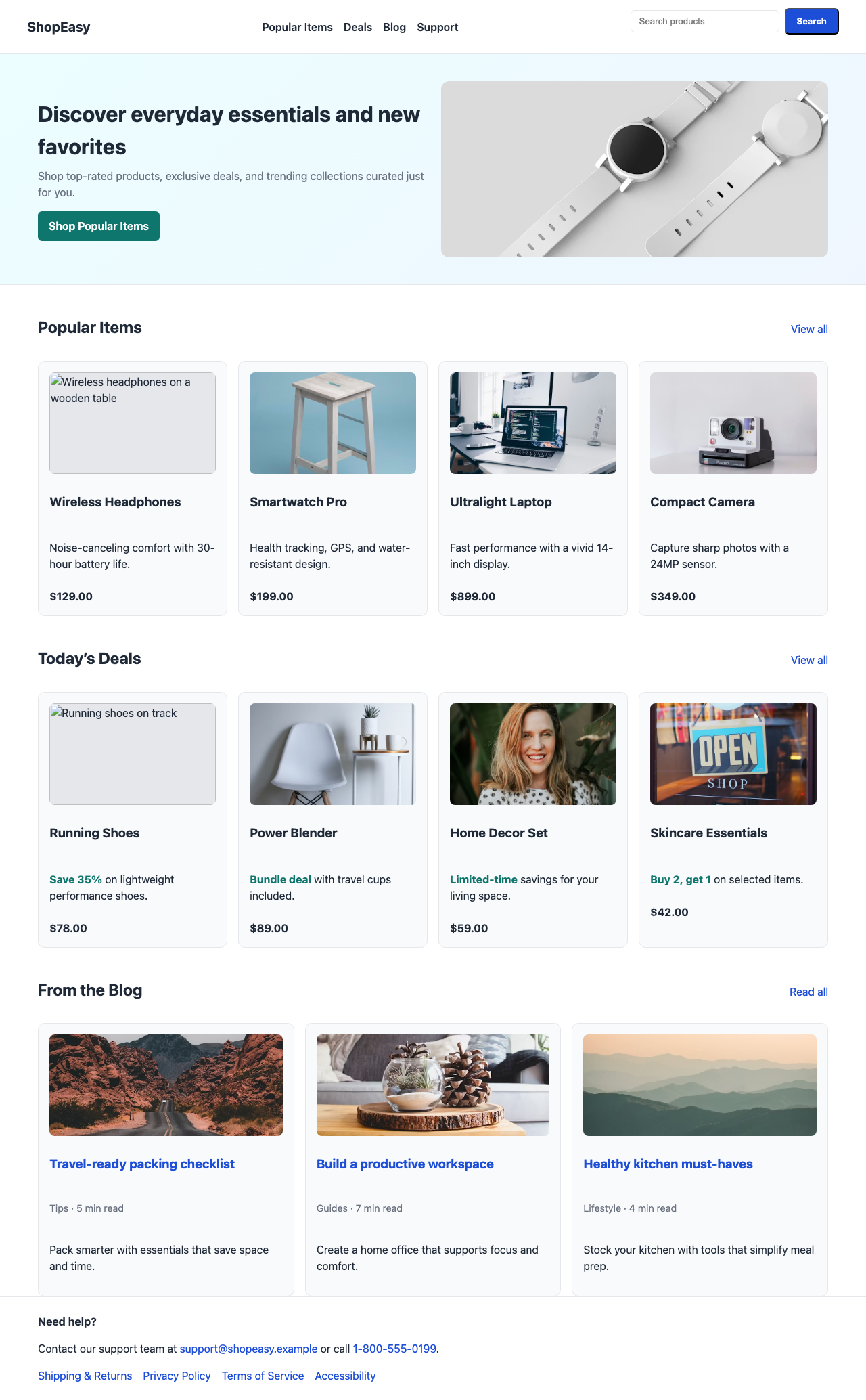 Screenshot sample 3 for shopping-home-page / GPT-5.2 Codex