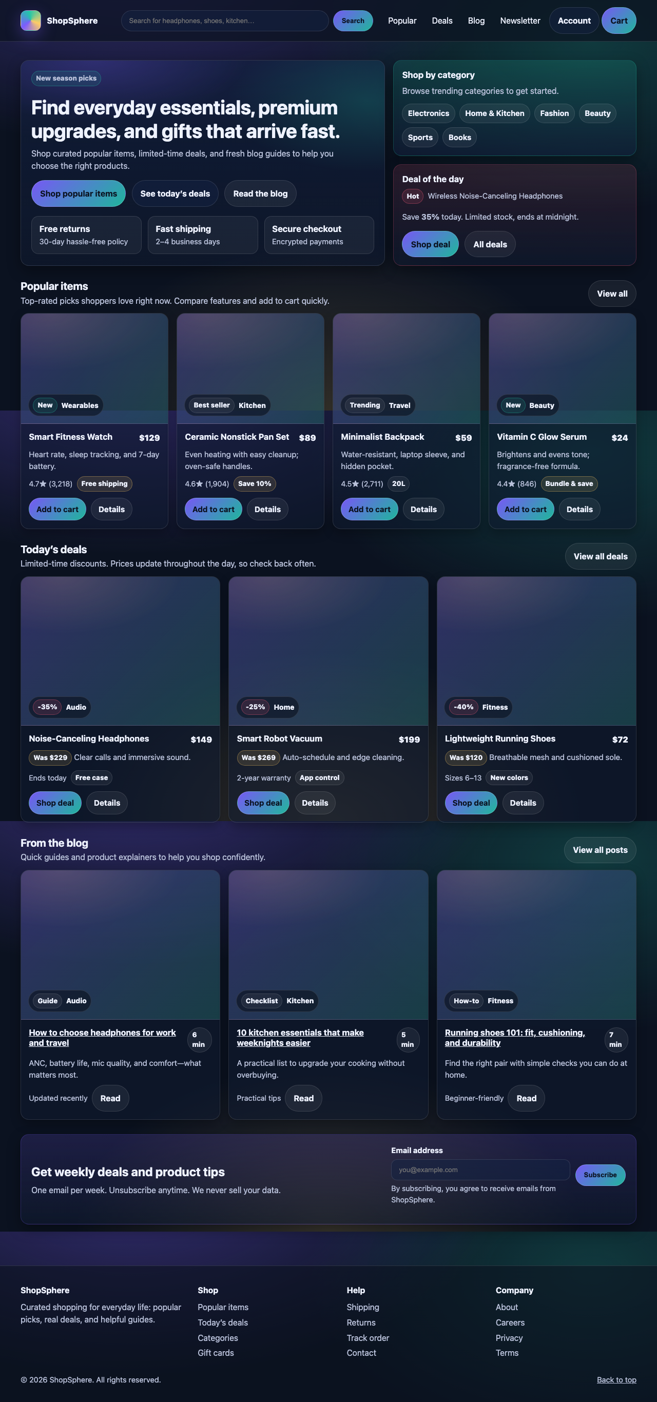 Screenshot sample 0 for shopping-home-page / GPT-5.2