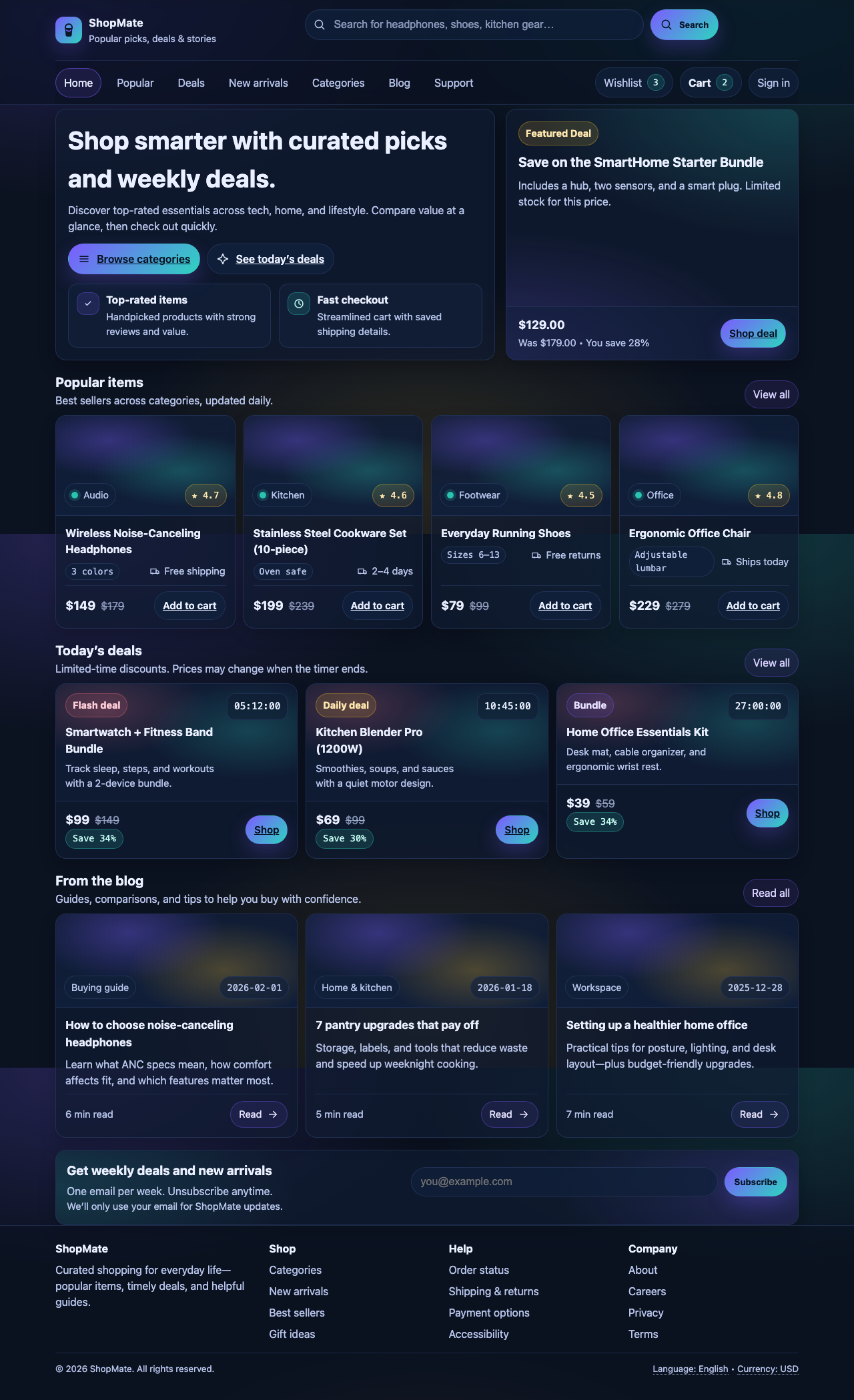 Screenshot sample 1 for shopping-home-page / GPT-5.2