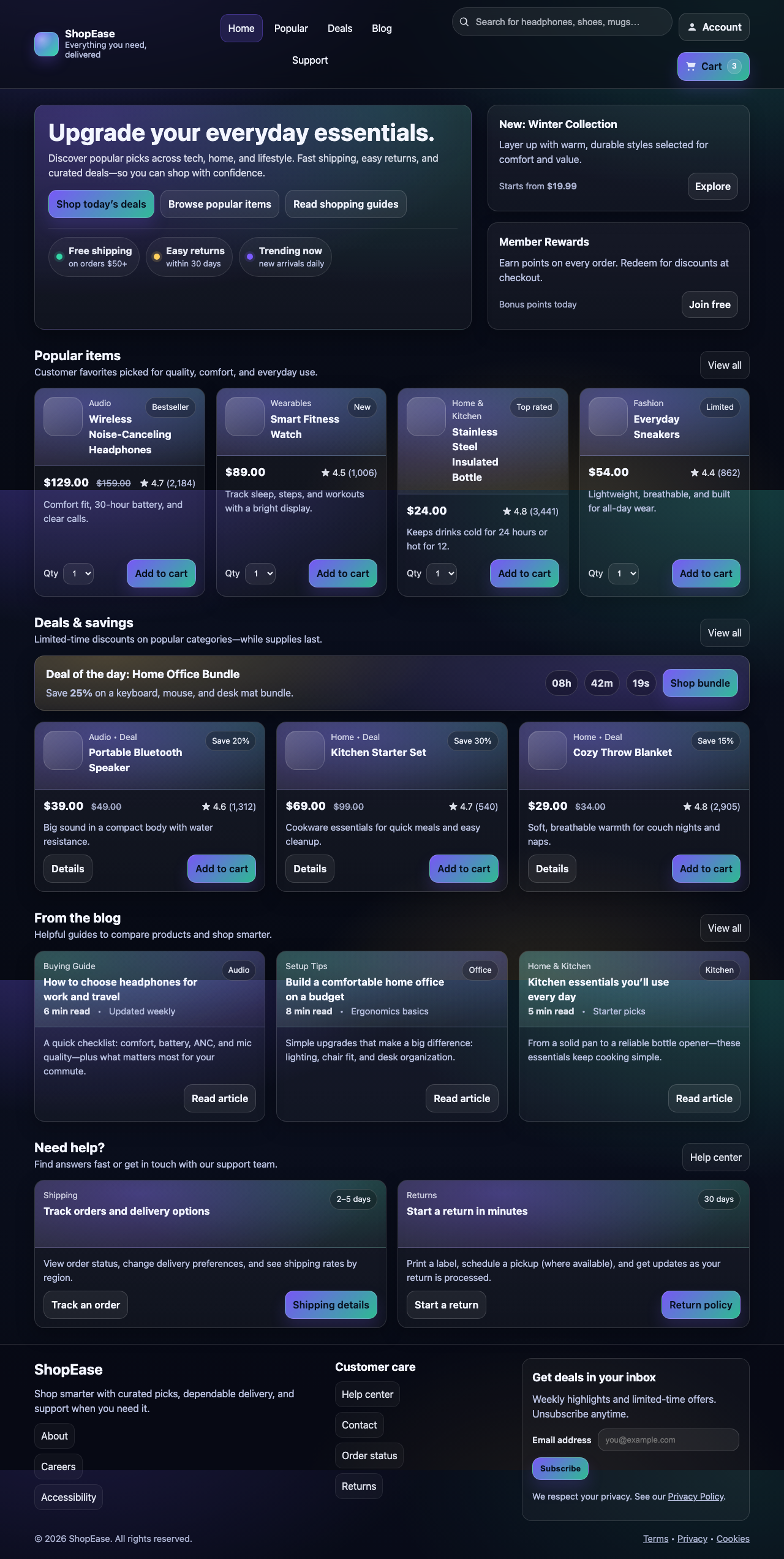 Screenshot sample 2 for shopping-home-page / GPT-5.2
