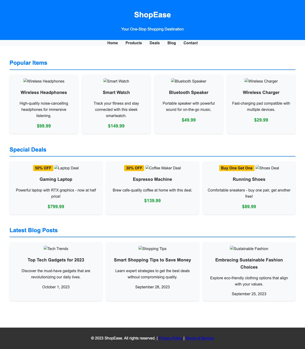 Screenshot sample 4 for shopping-home-page / Grok 4 Fast Non-Reasoning