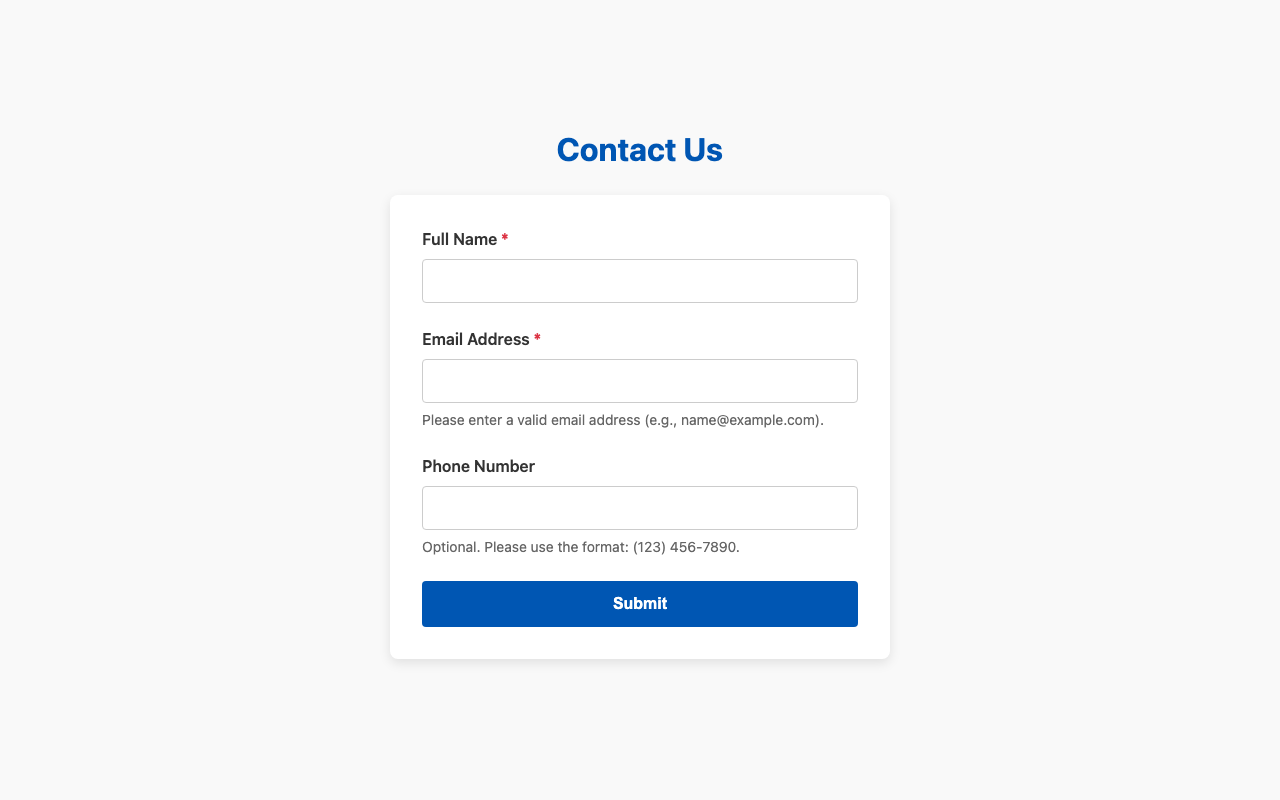 Screenshot sample 2 for simple-contact-form / DeepSeek V3.2
