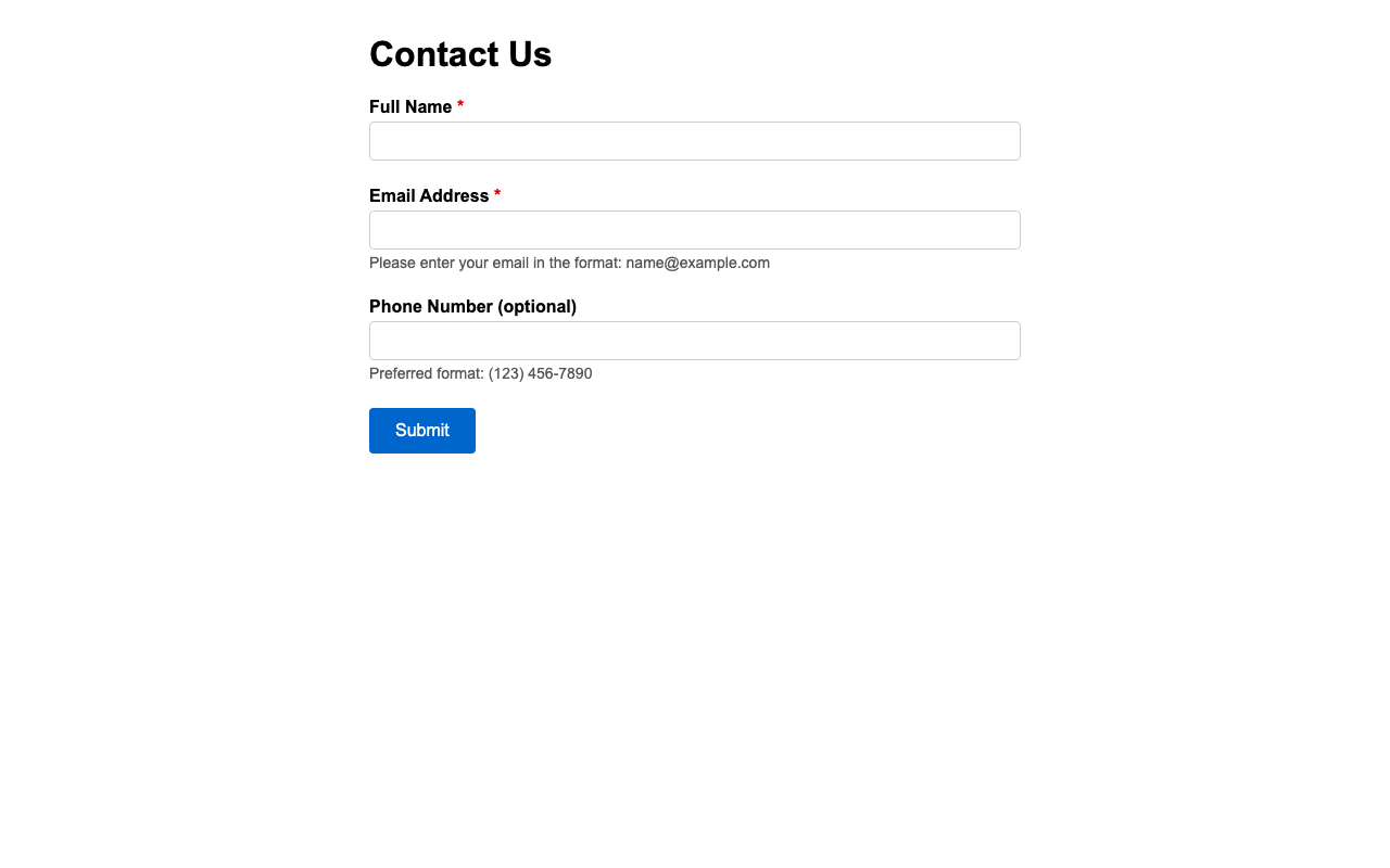 Screenshot sample 1 for simple-contact-form / Claude Opus 4.6