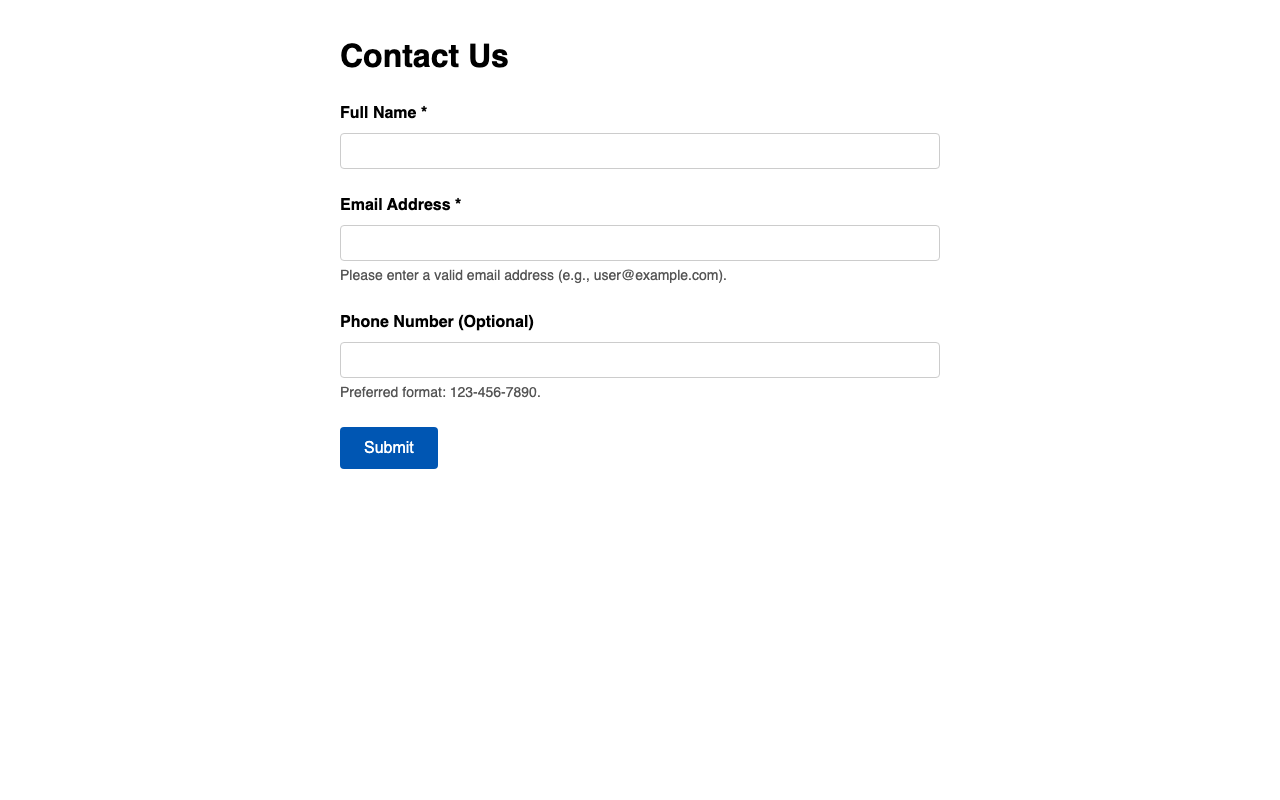 Screenshot sample 1 for simple-contact-form / Gemini 3 Pro Preview
